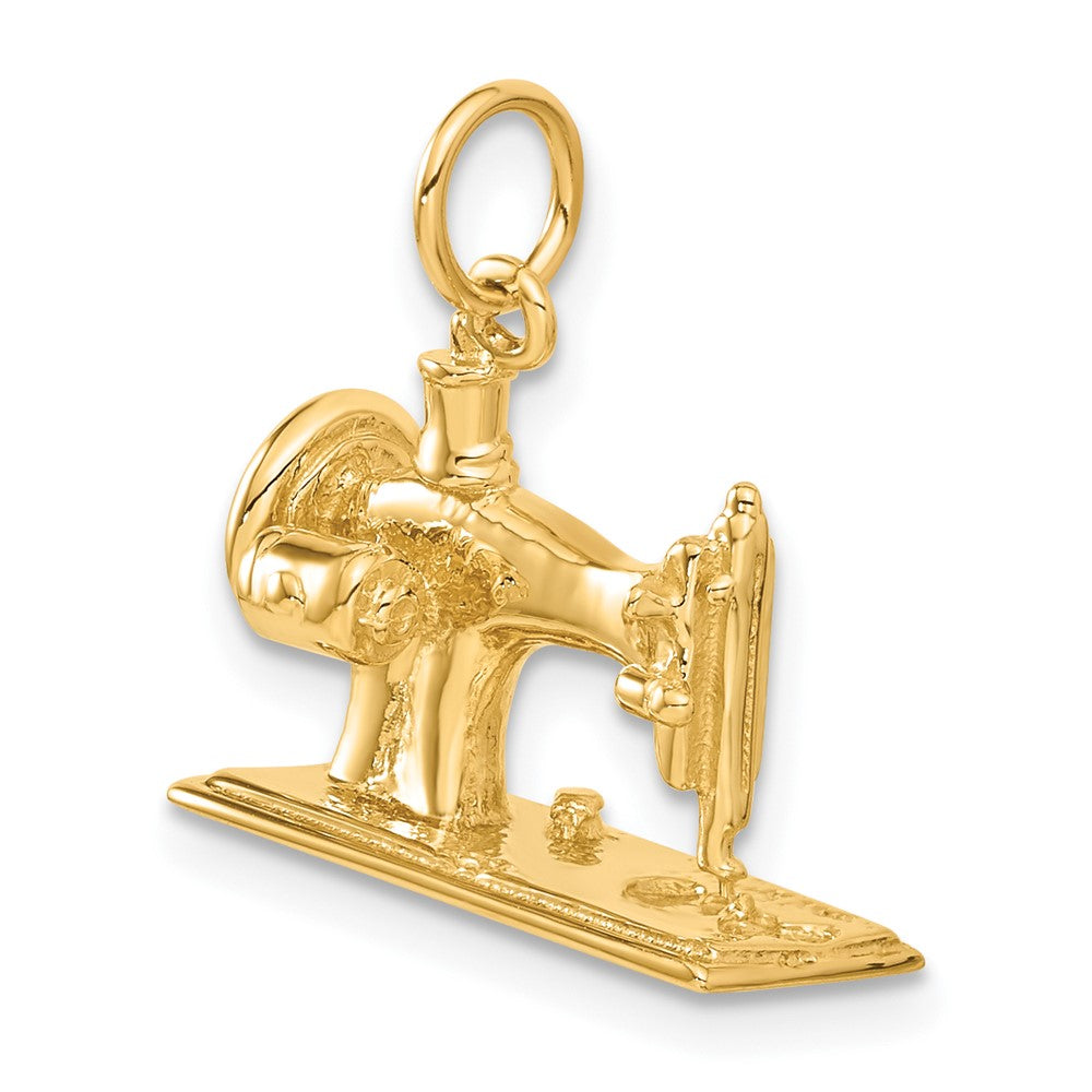 14K 3D Antique Sewing Machine Charm