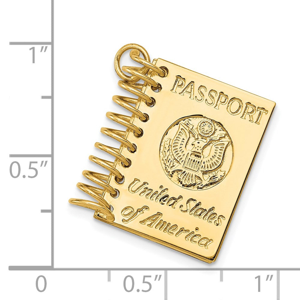 14k 3D Passport Opens Charm