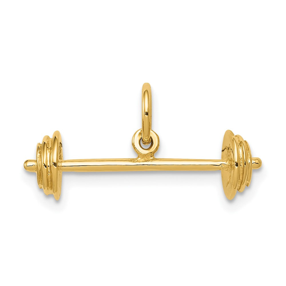 14K 3D Barbell Charm