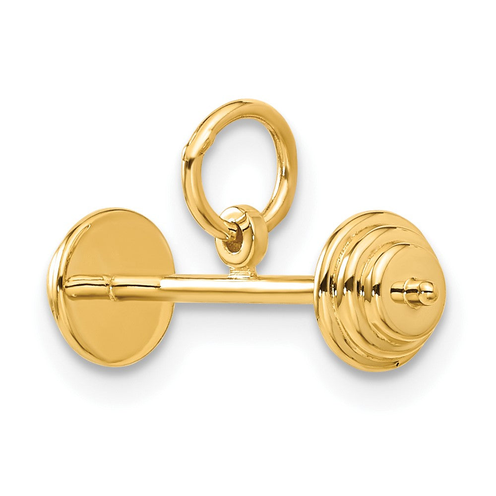 14K 3D Barbell Charm