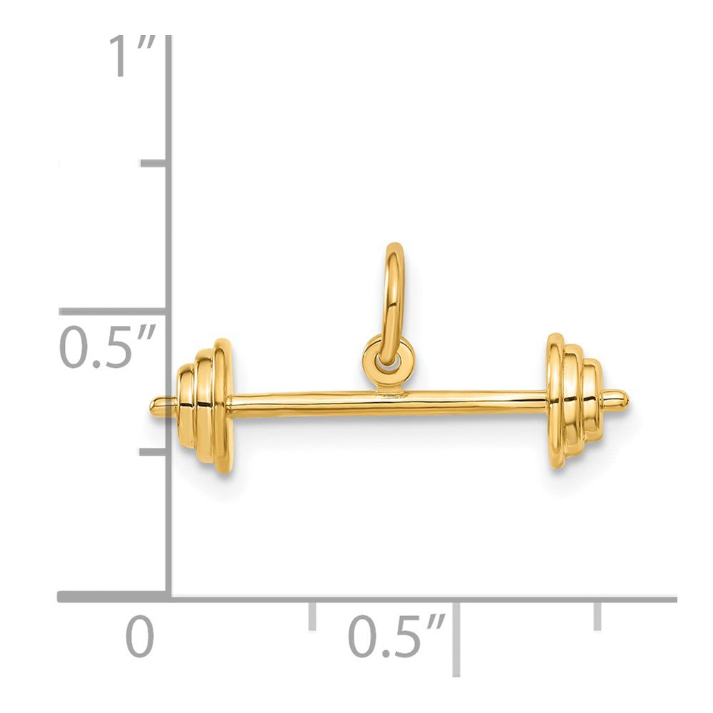 14K 3D Barbell Charm