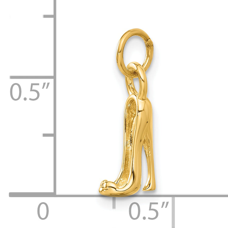 14K 3D High heel shoe Charm