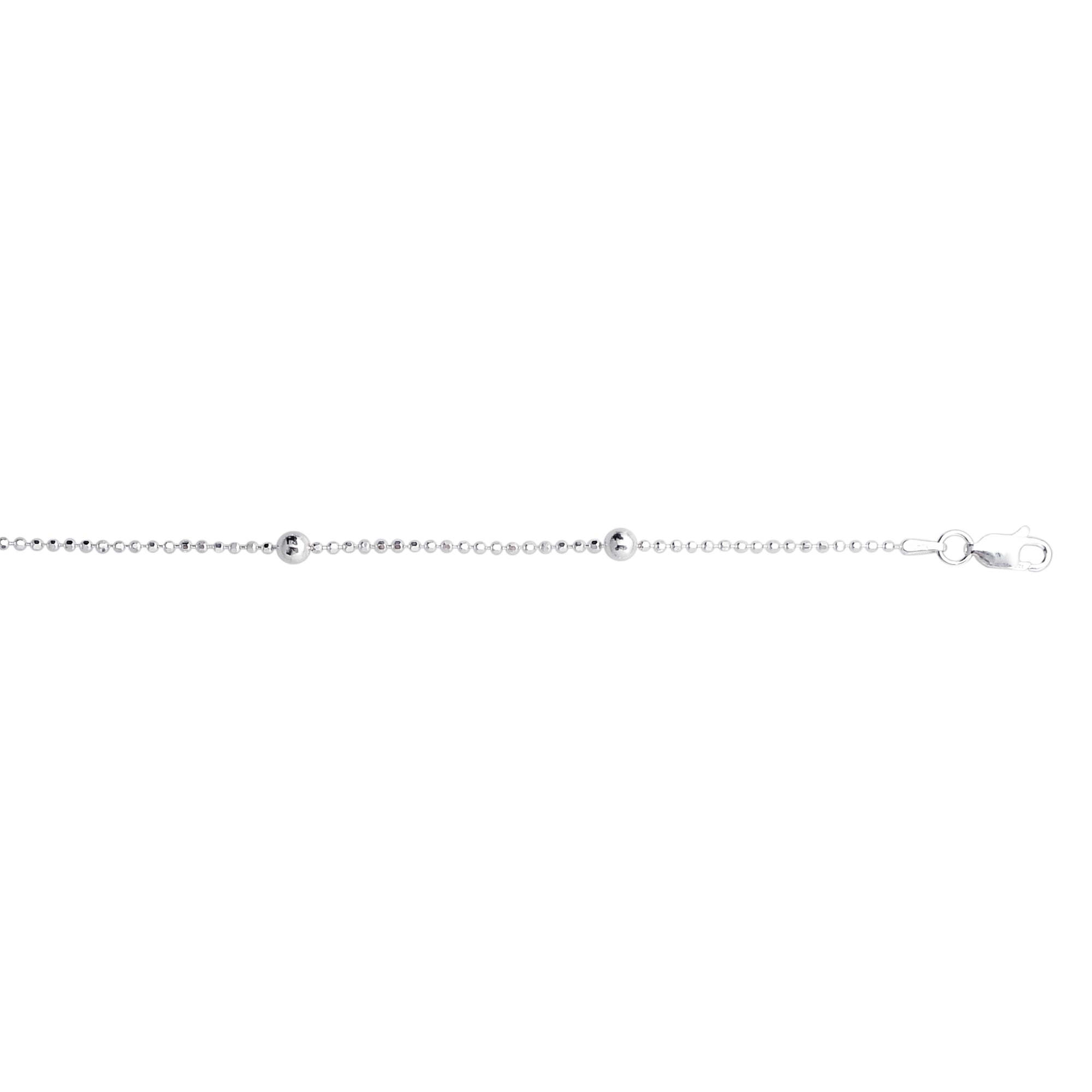 Sterling Silver 10" Bead Station Anklet
