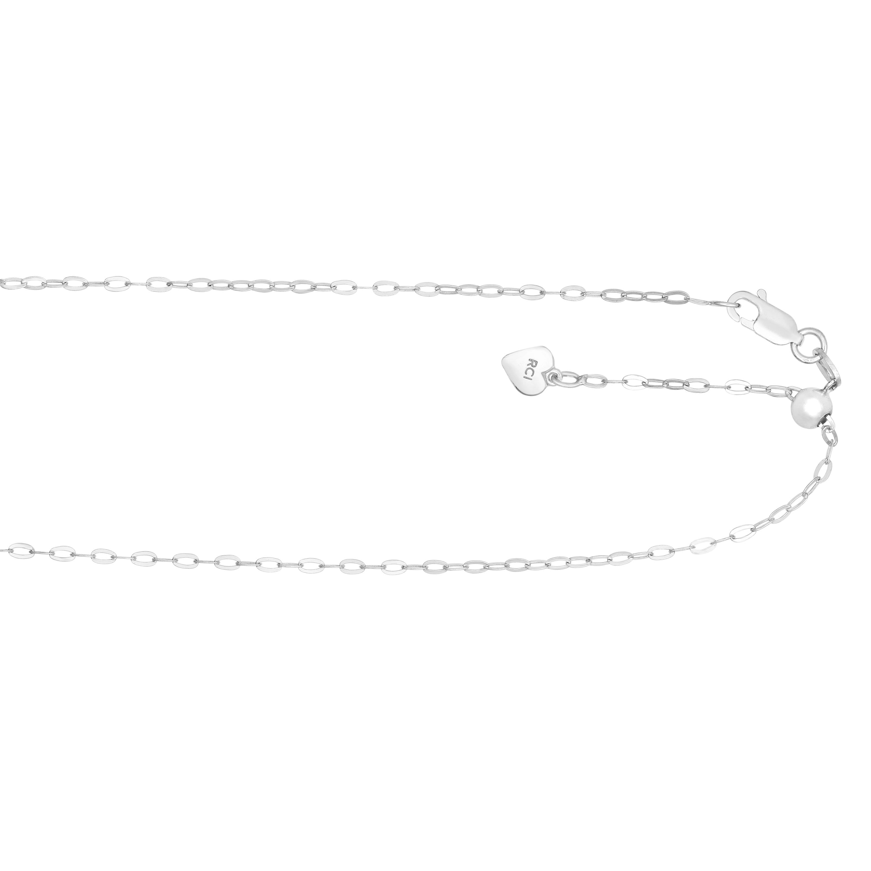 Silver 1.5mm Adjustable Piatto 22" Chain with Lobster Lock