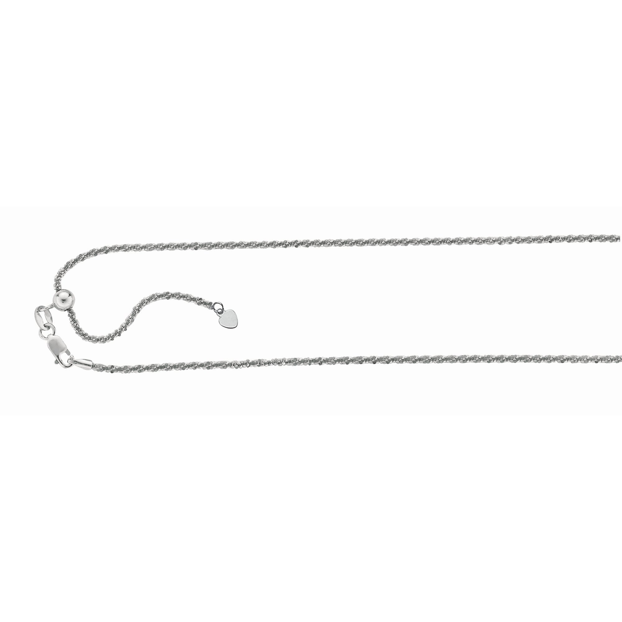 Sterling Silver 1.5mm Adjustable Sparkle 22" Chain with Lobster Clasp