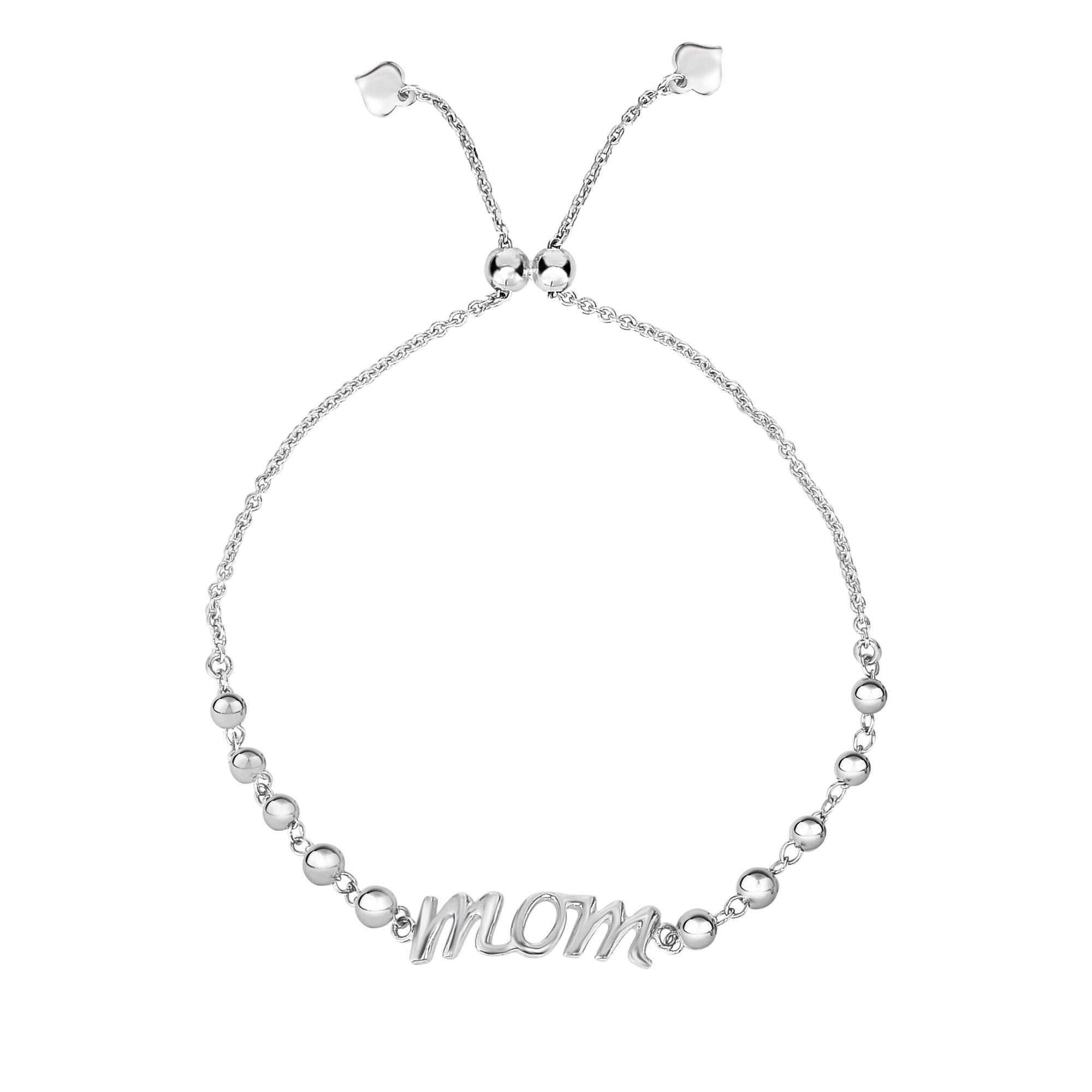 Sterling Silver 9.25" Mom Friendship Bracelet