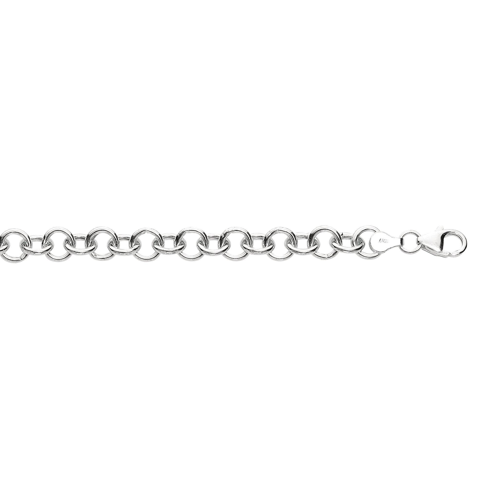 Sterling Silver 8" Large Round Link Bracelet