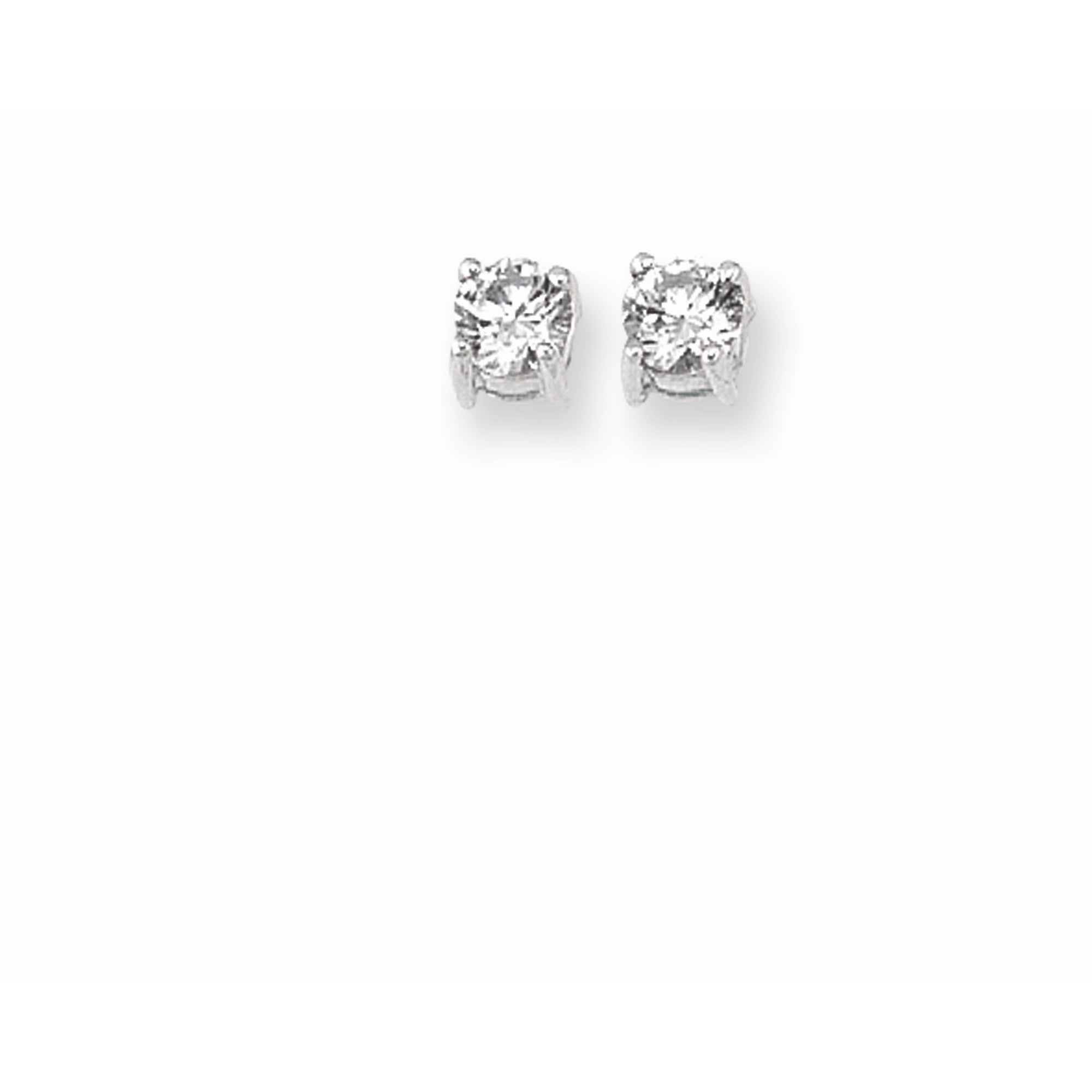 Sterling Silver 4Mm Round Cz Stud Earring