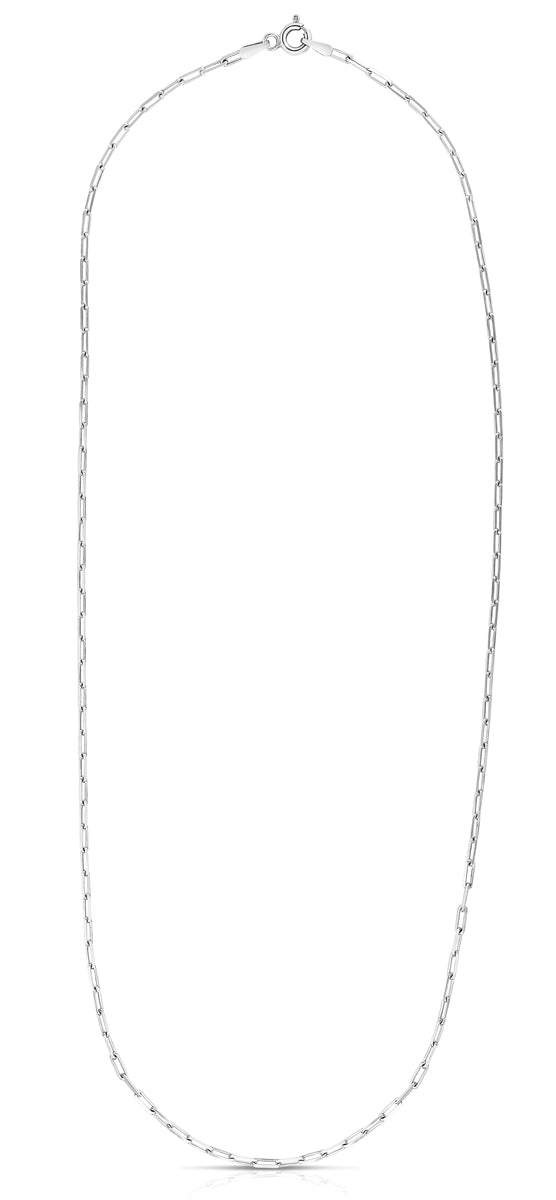 Sterling Silver 1.8mm 24" Paperclip Chain with Lobster Clasp