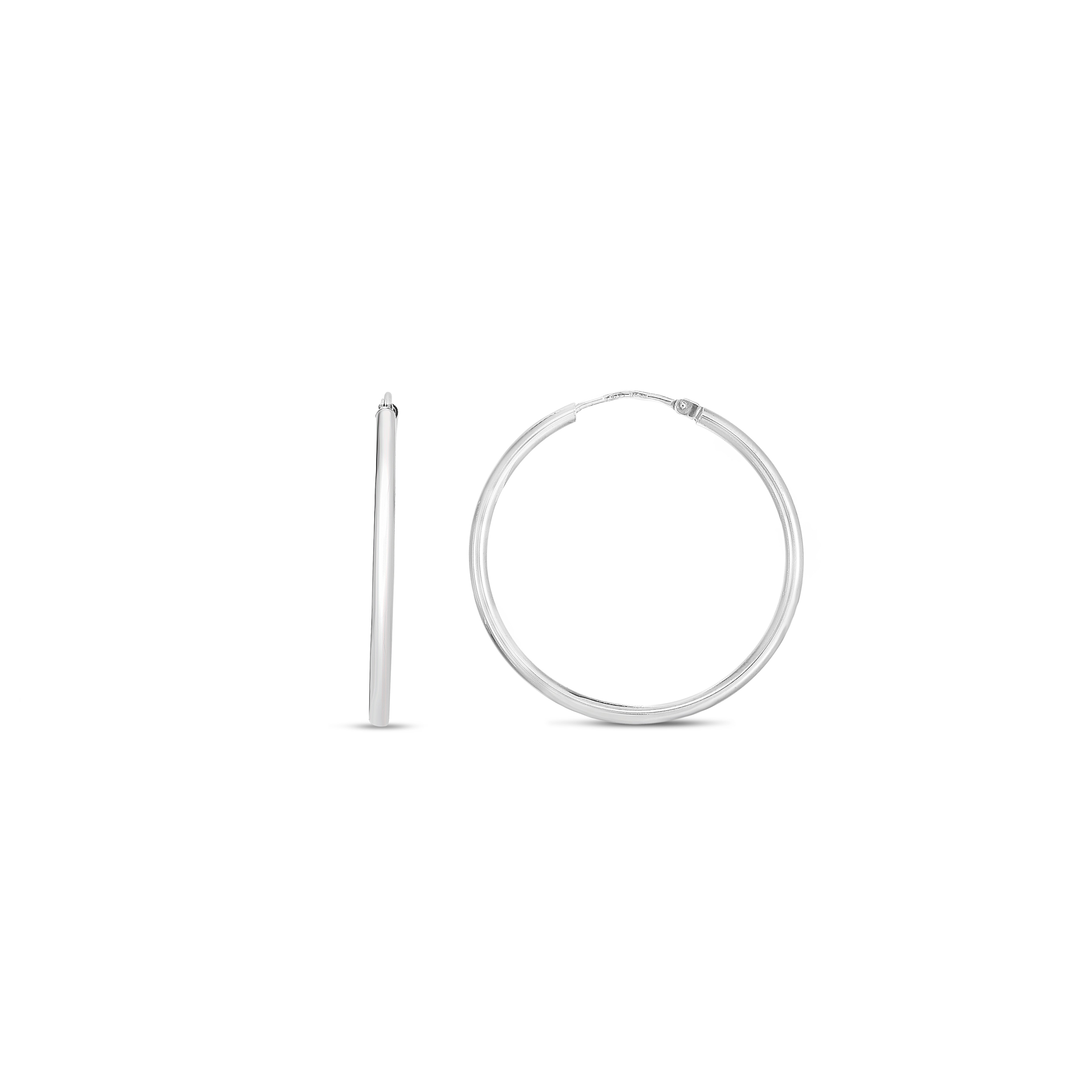 Sterling Silver Polished 3mm Endless Hoops.