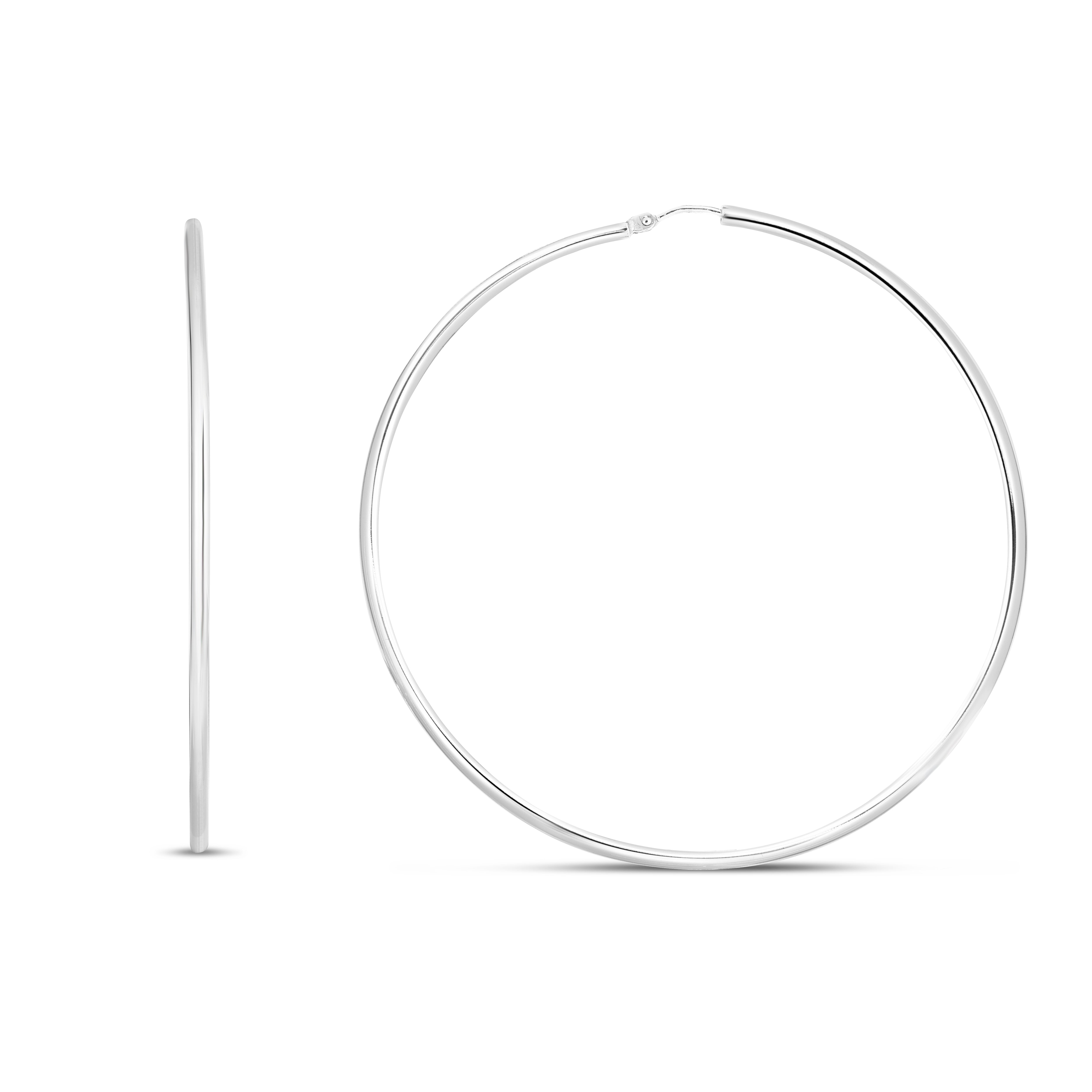 Sterling Silver Polished 63Mm Endless Hoops.