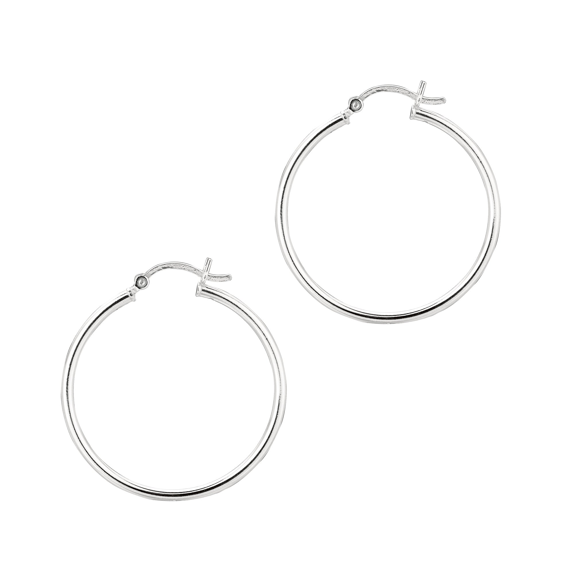 Sterling Silver 2x30mm Hoop Earring
