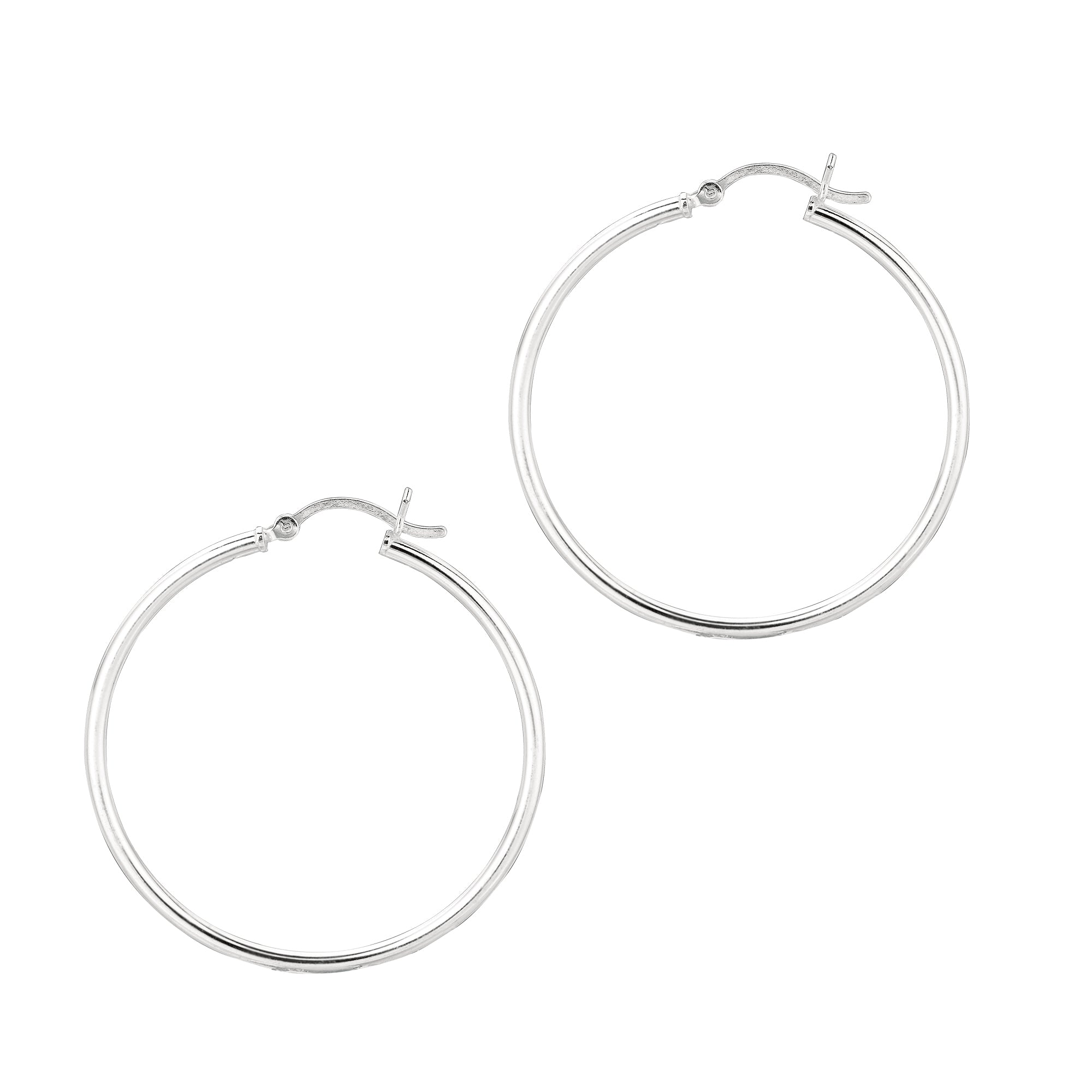Sterling Silver 2X35Mm Hoop Earring