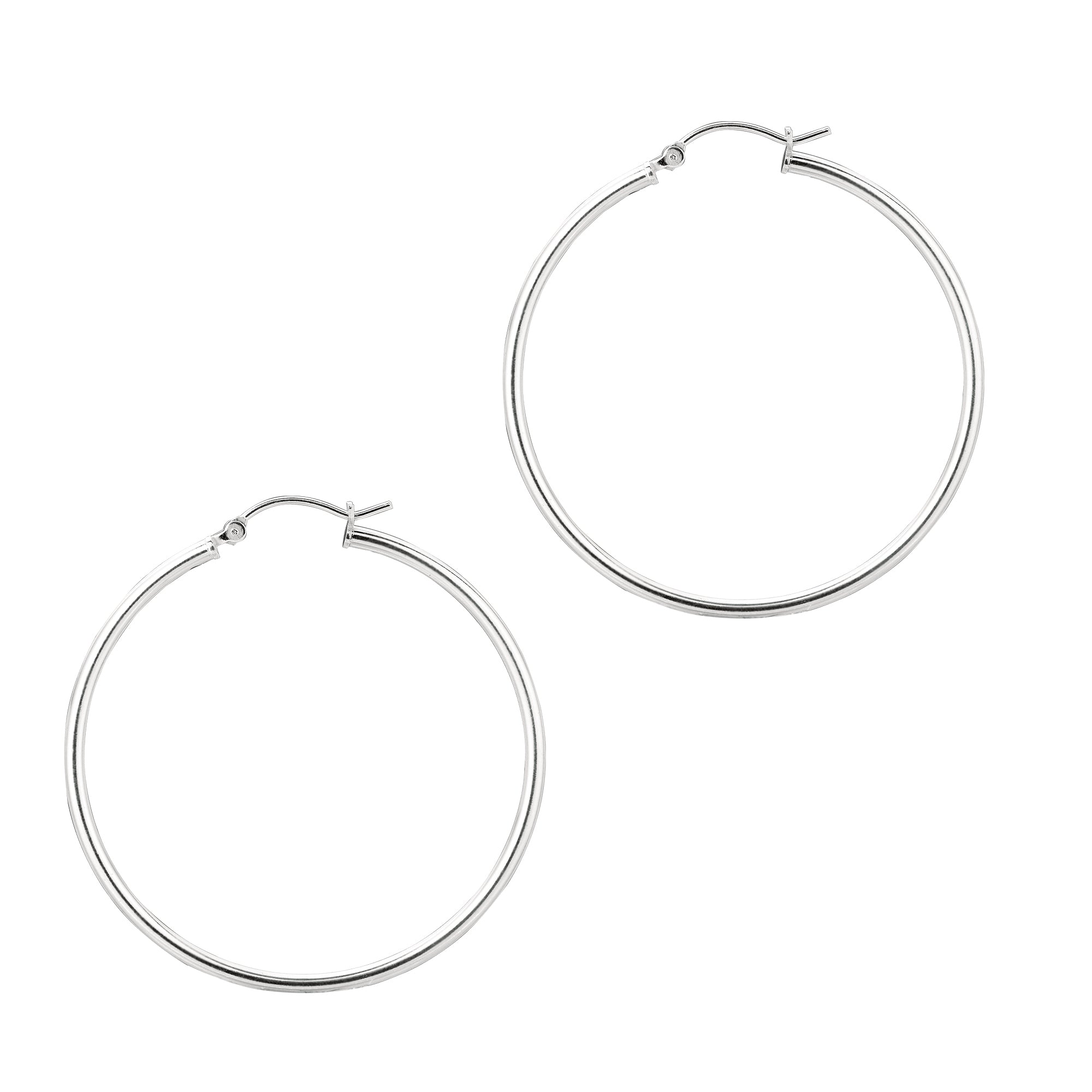 Sterling Silver 2x40mm Hoop Earring