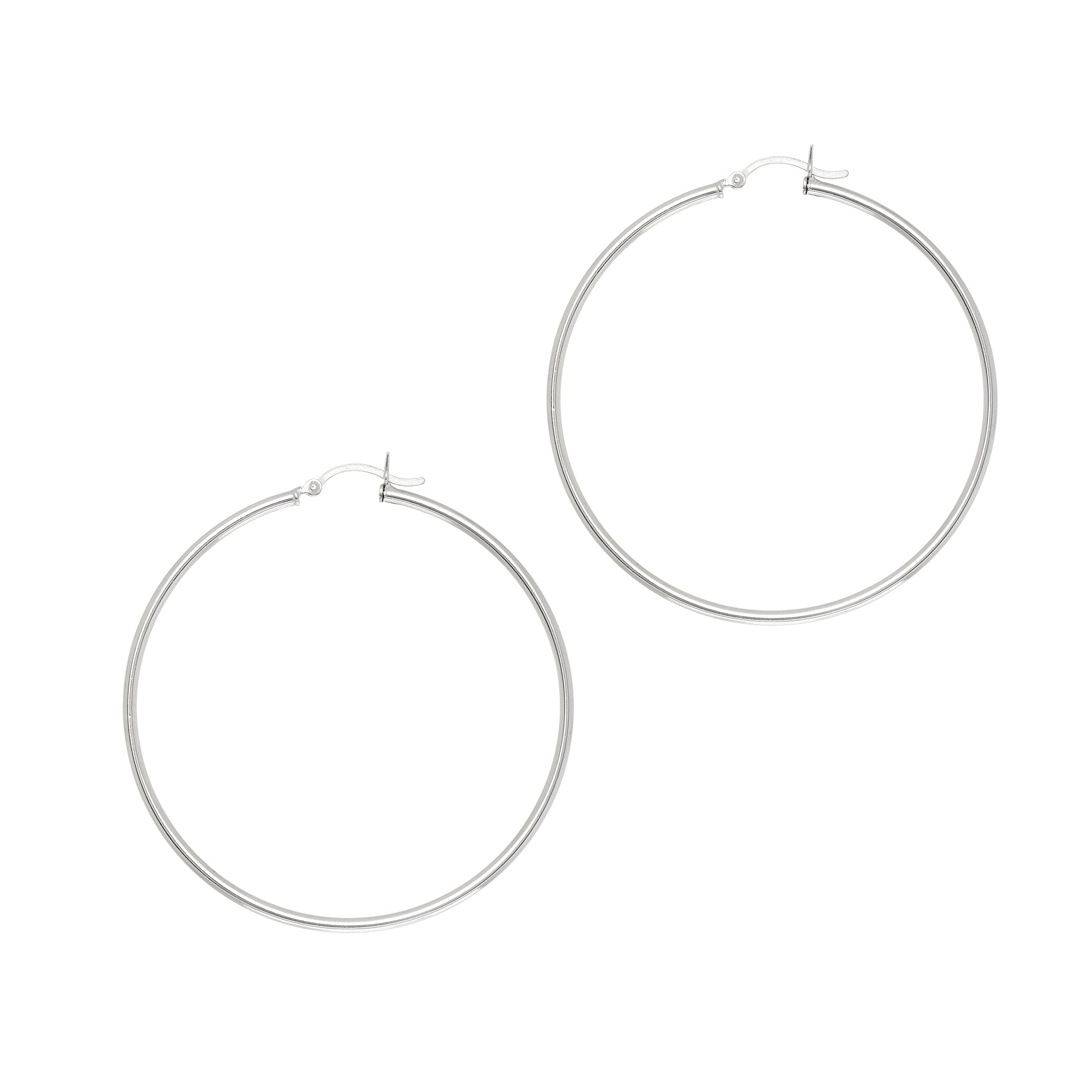 Sterling Silver 2X50Mm Hoop Earring