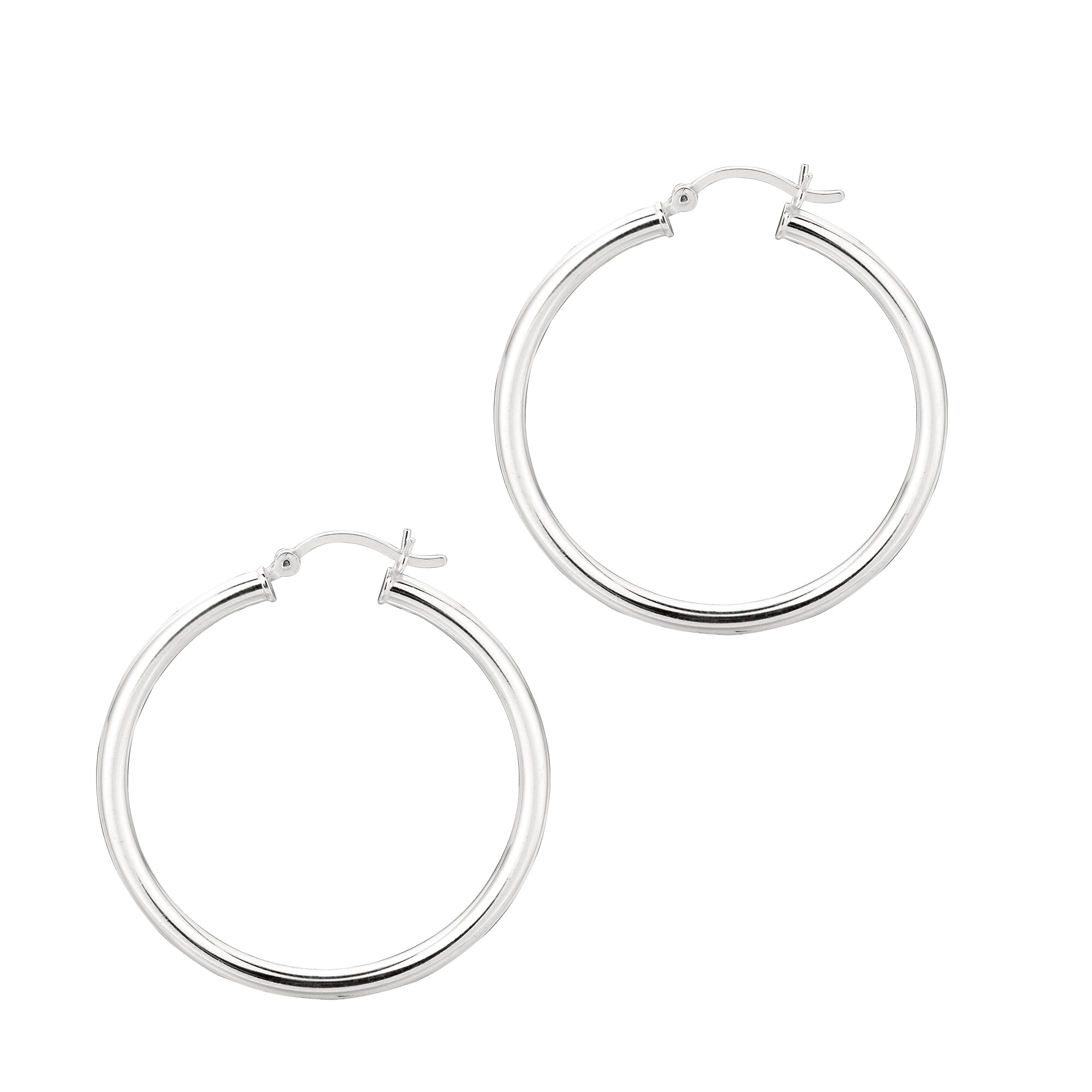 Sterling Silver 3x30mm Hoop Earring
