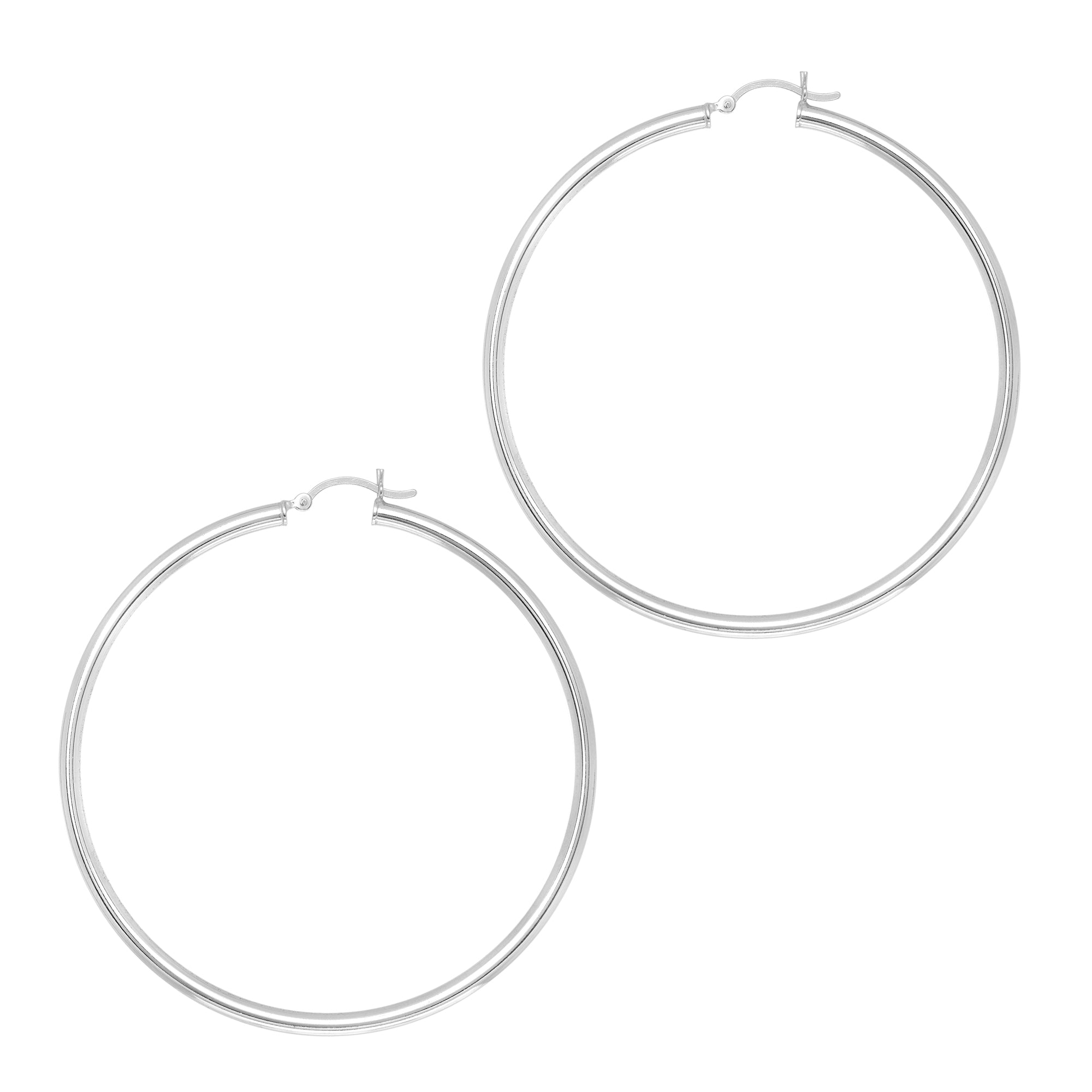 Sterling Silver 3X60Mm Hoop Earring