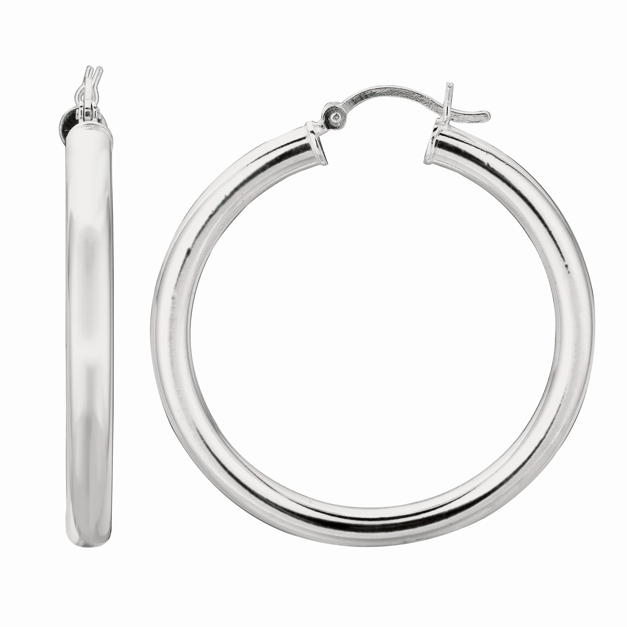 Sterling Silver 4x35mm Hoop Earring