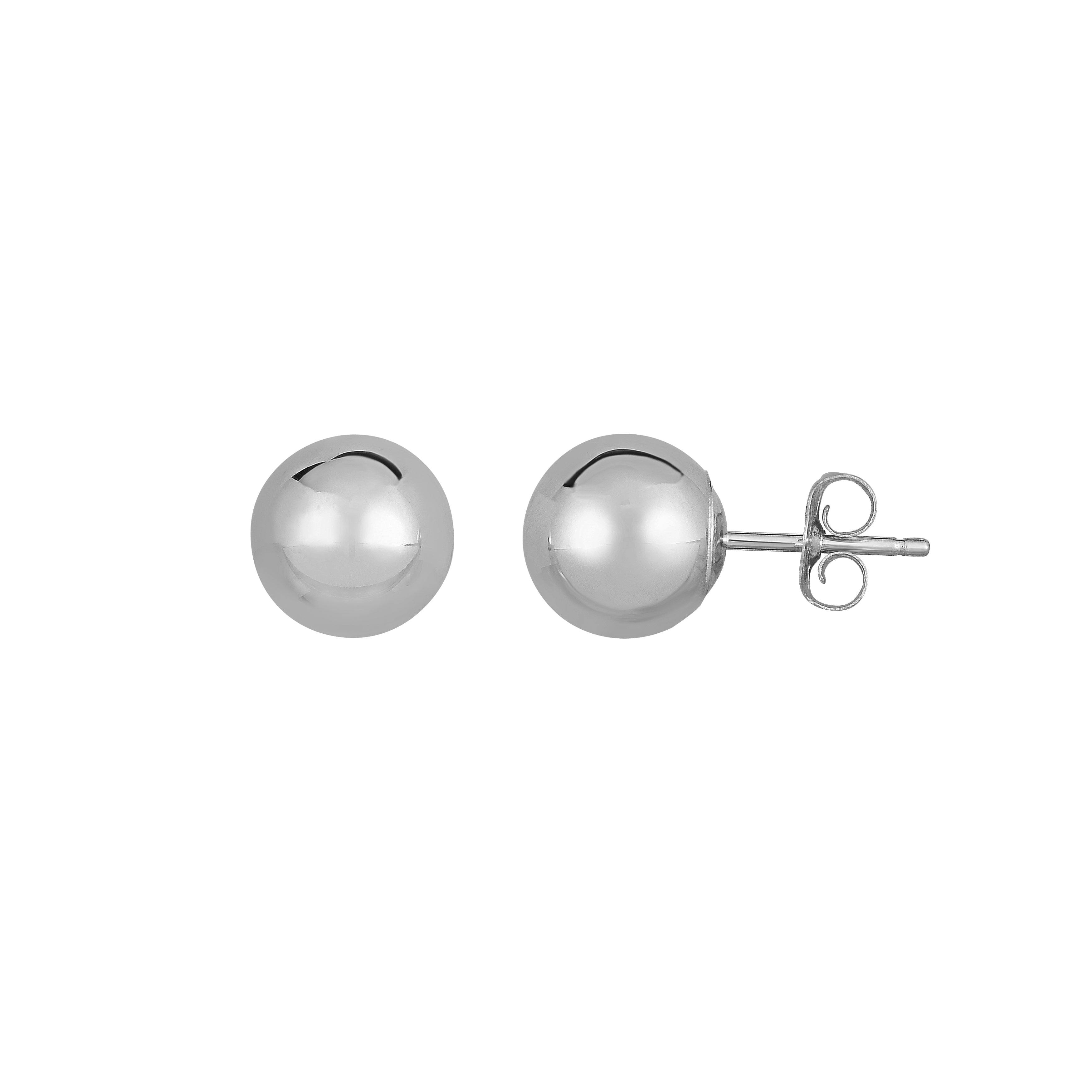 Sterling Silver 8Mm Ball Stud Earring