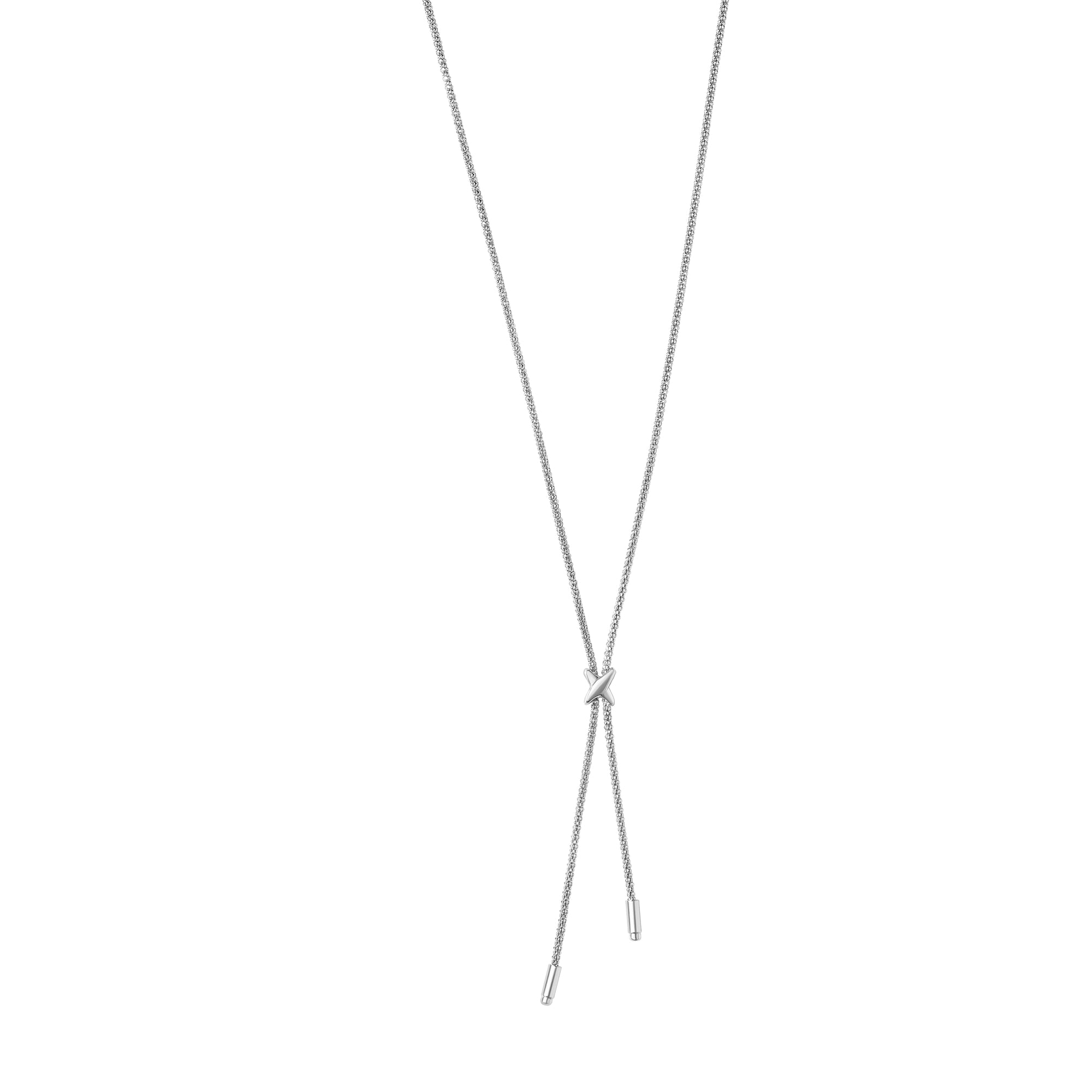 Sterling Silver 17" "X" Lariat Bar Necklace