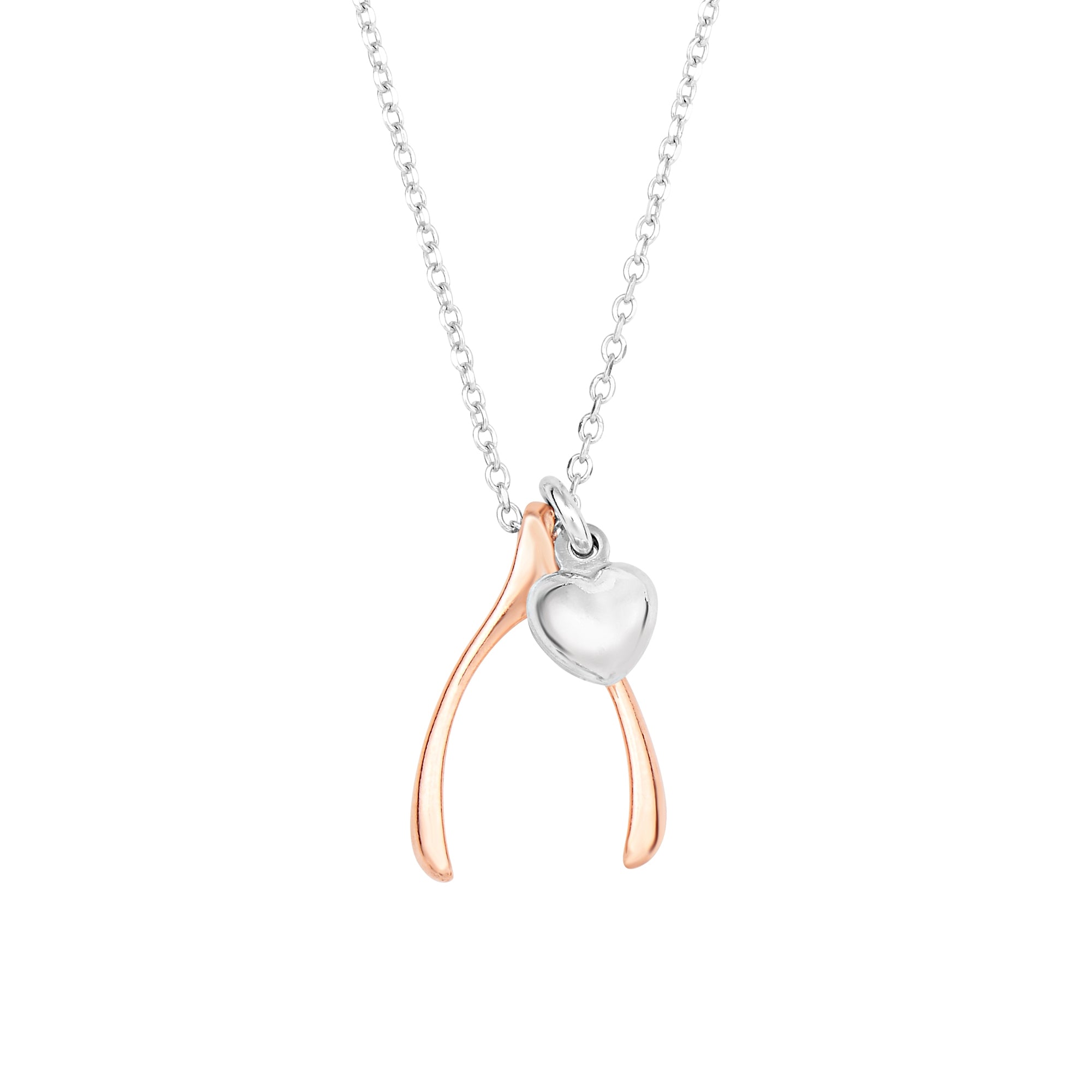 Sterling Silver 18" Wishbone Necklace