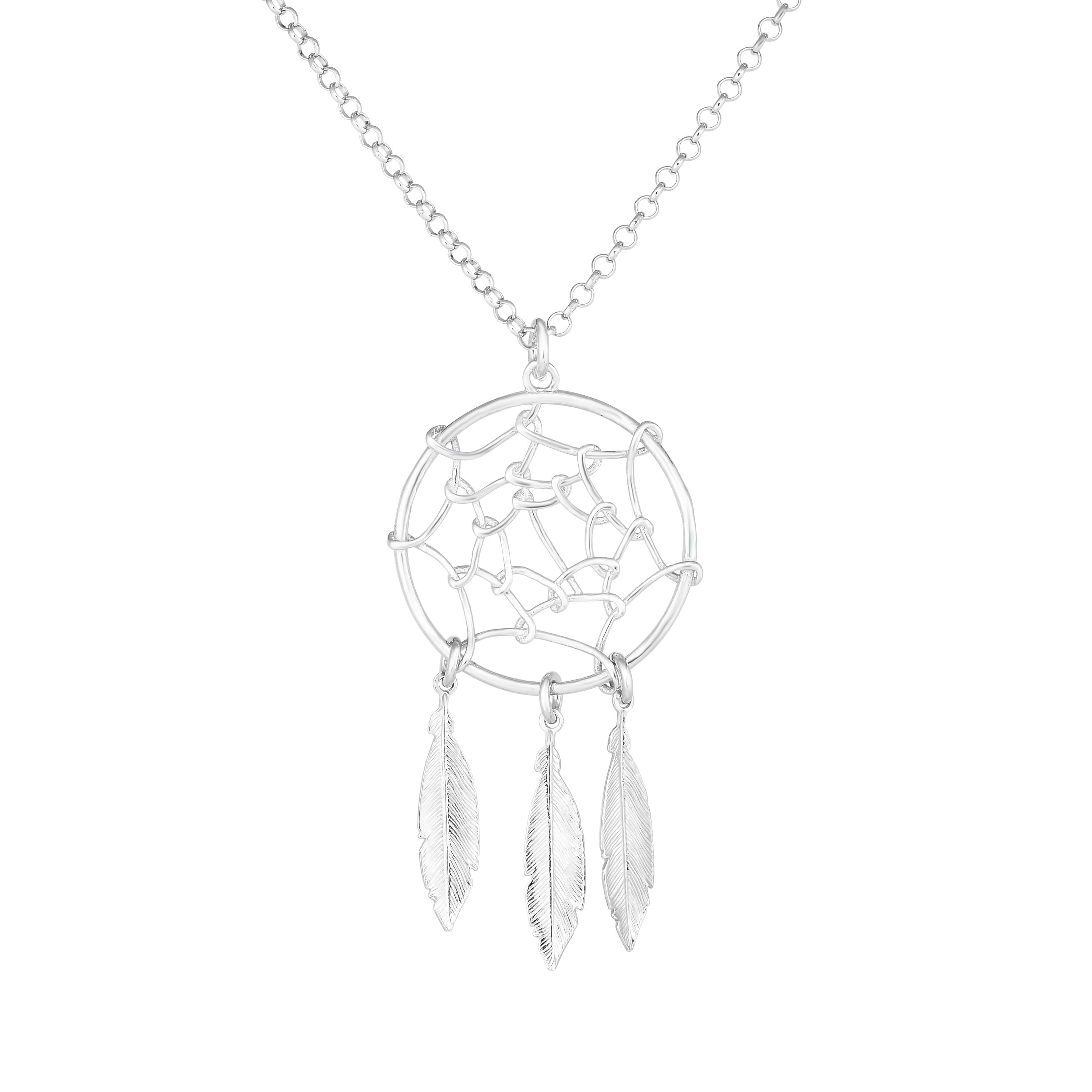 Sterling Silver 17" Dream Catcher Necklace
