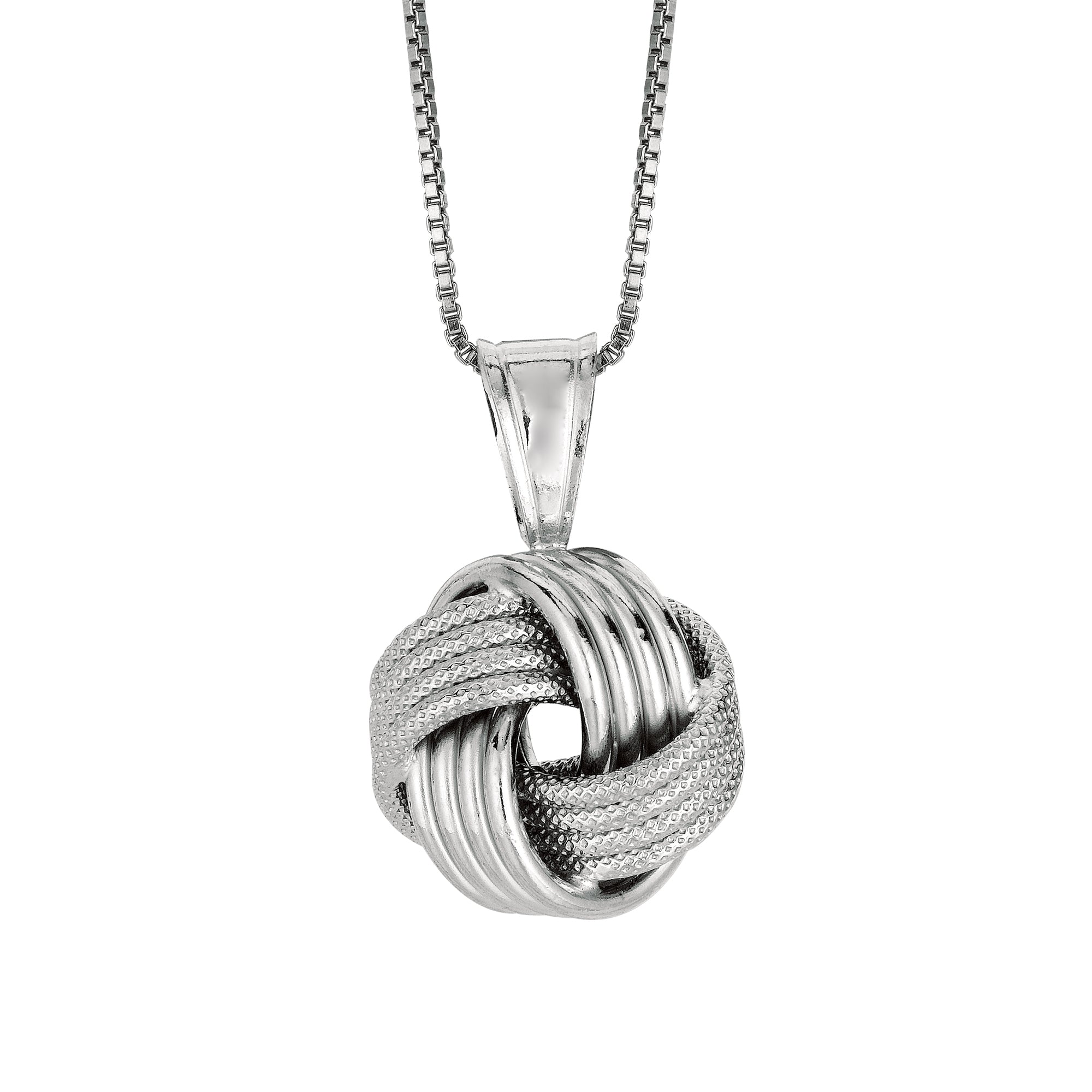 Sterling Silver Multirow Love Knot 18" Necklace