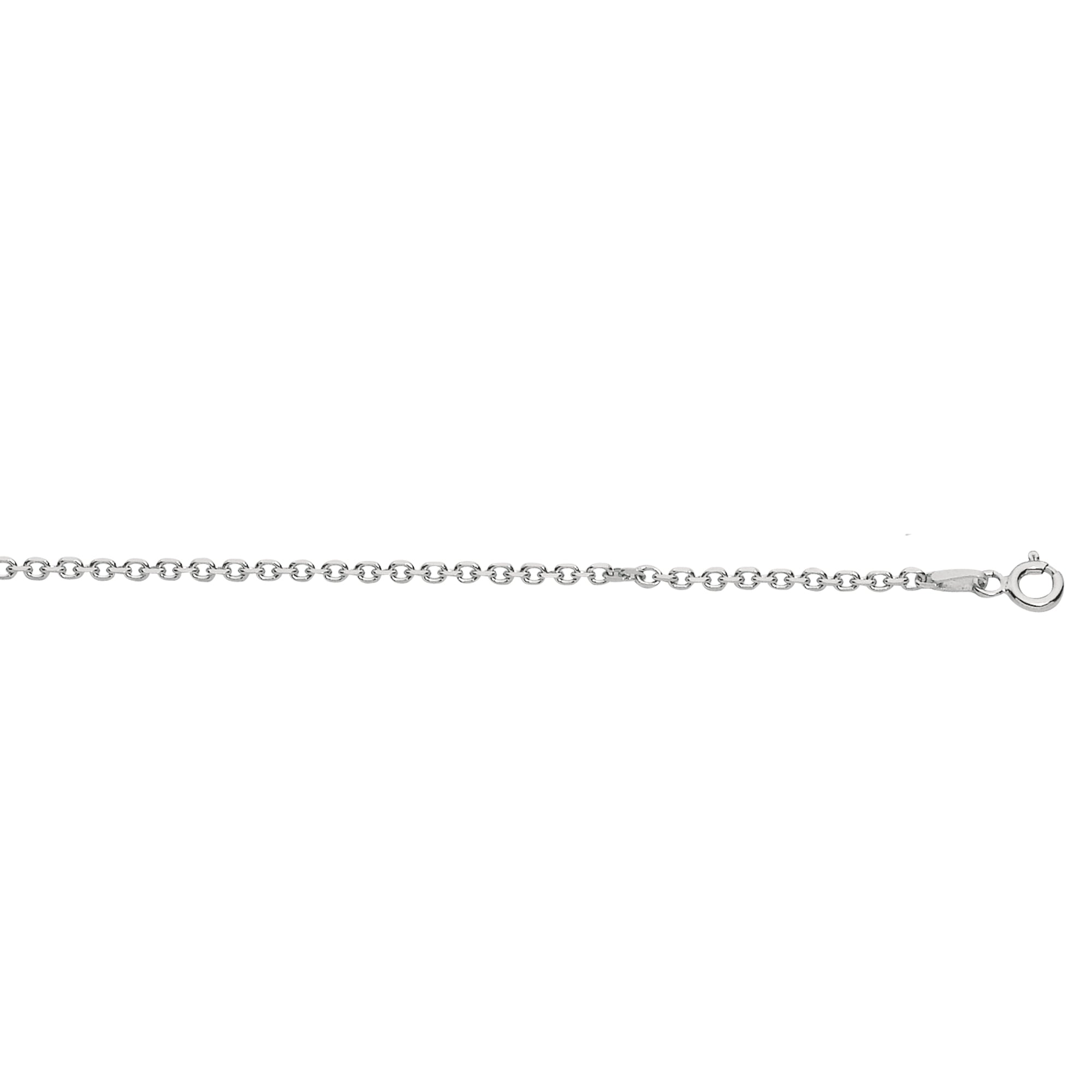 Sterling Silver 2.2mm Diamond Cut Cable 24" Chain with Lobster Clasp