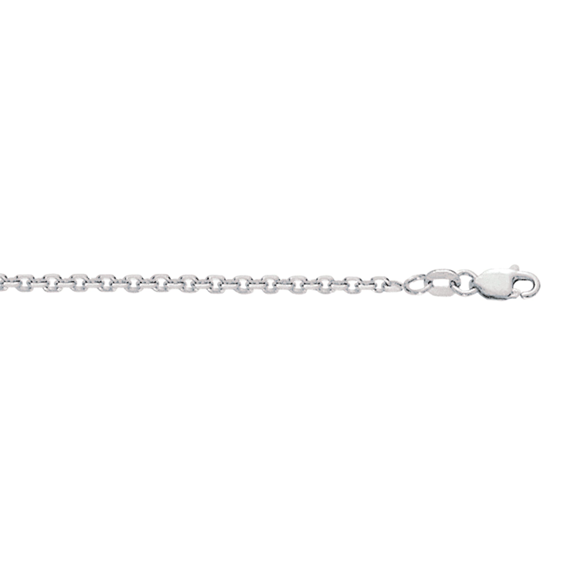 Sterling Silver 2.75mm Diamond Cut Cable 30" Chain with Lobster Clasp