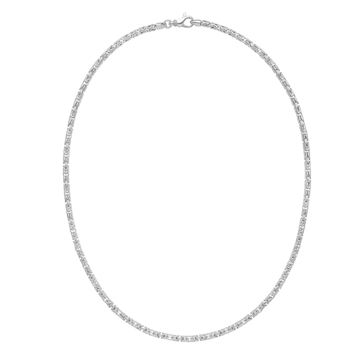 Silver 3.2mm Solid Round Byzantine Chain