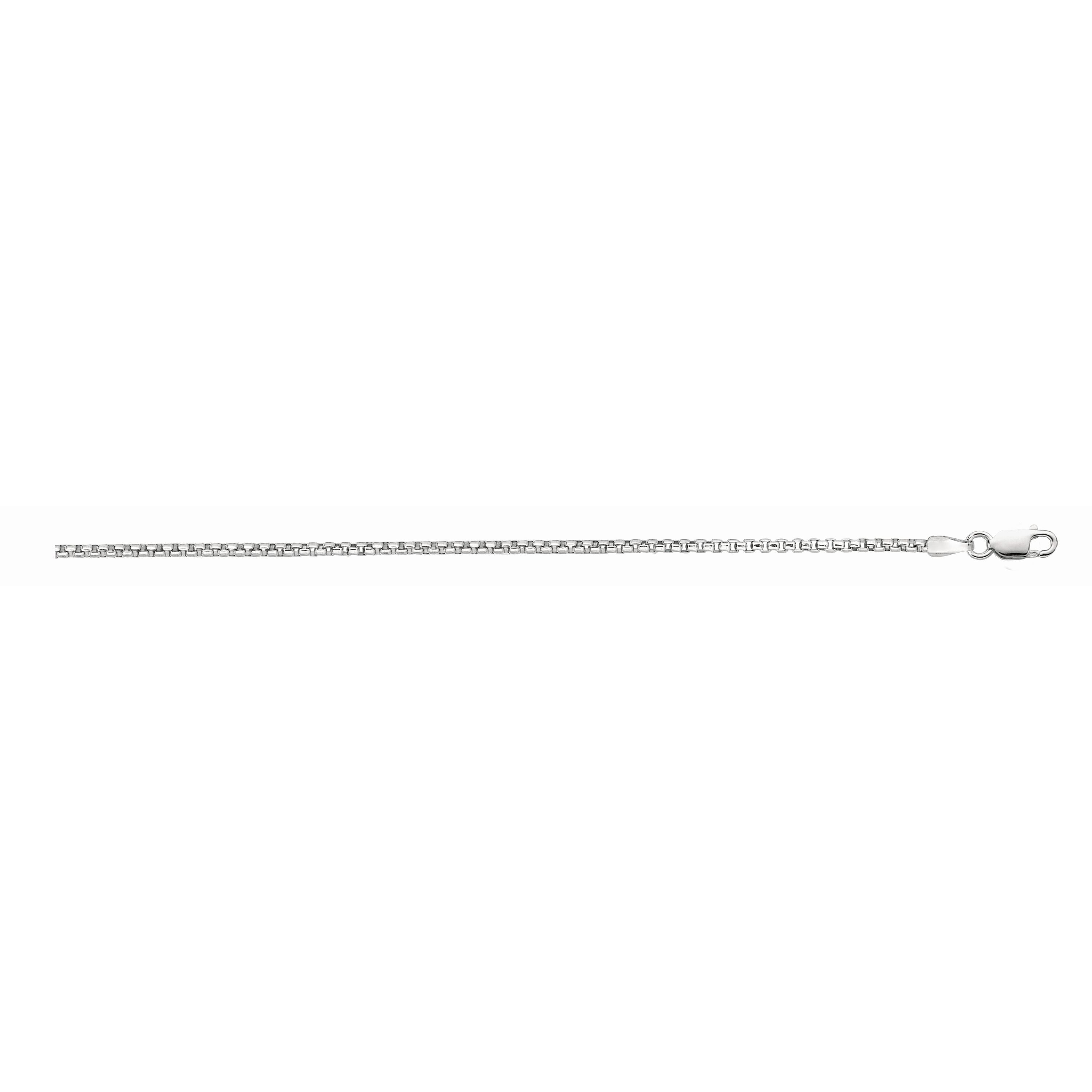 Sterling Silver 1.3mm Round Box 20" Chain with Lobster Clasp