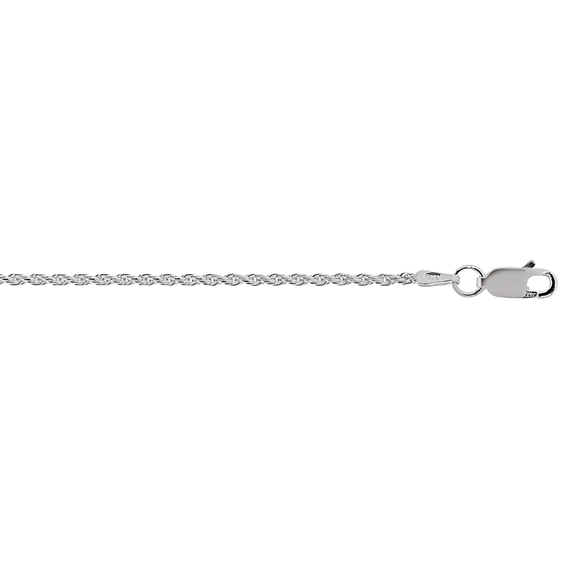 Sterling Silver 1.4mm Rope 24" Chain with Lobster Clasp