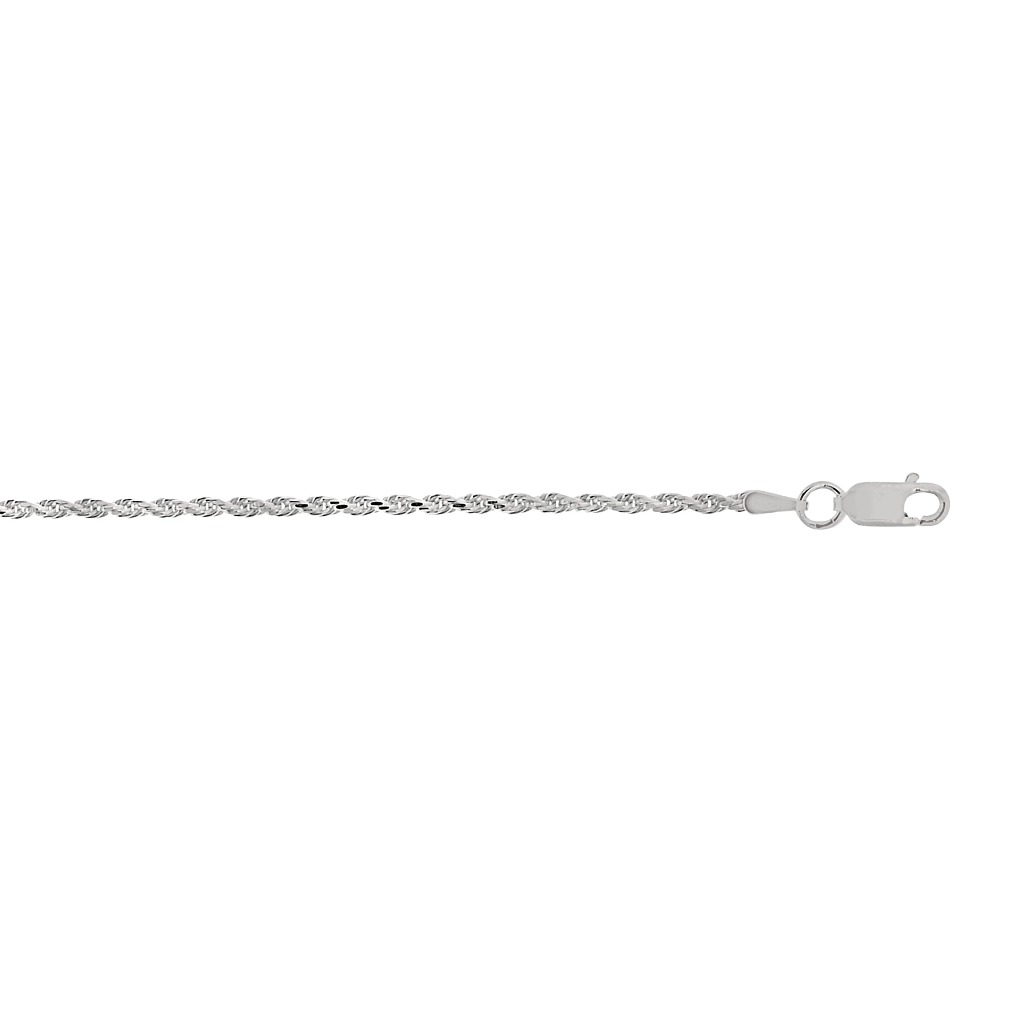 Sterling Silver 1.8mm Rope 30" Chain with Lobster Clasp