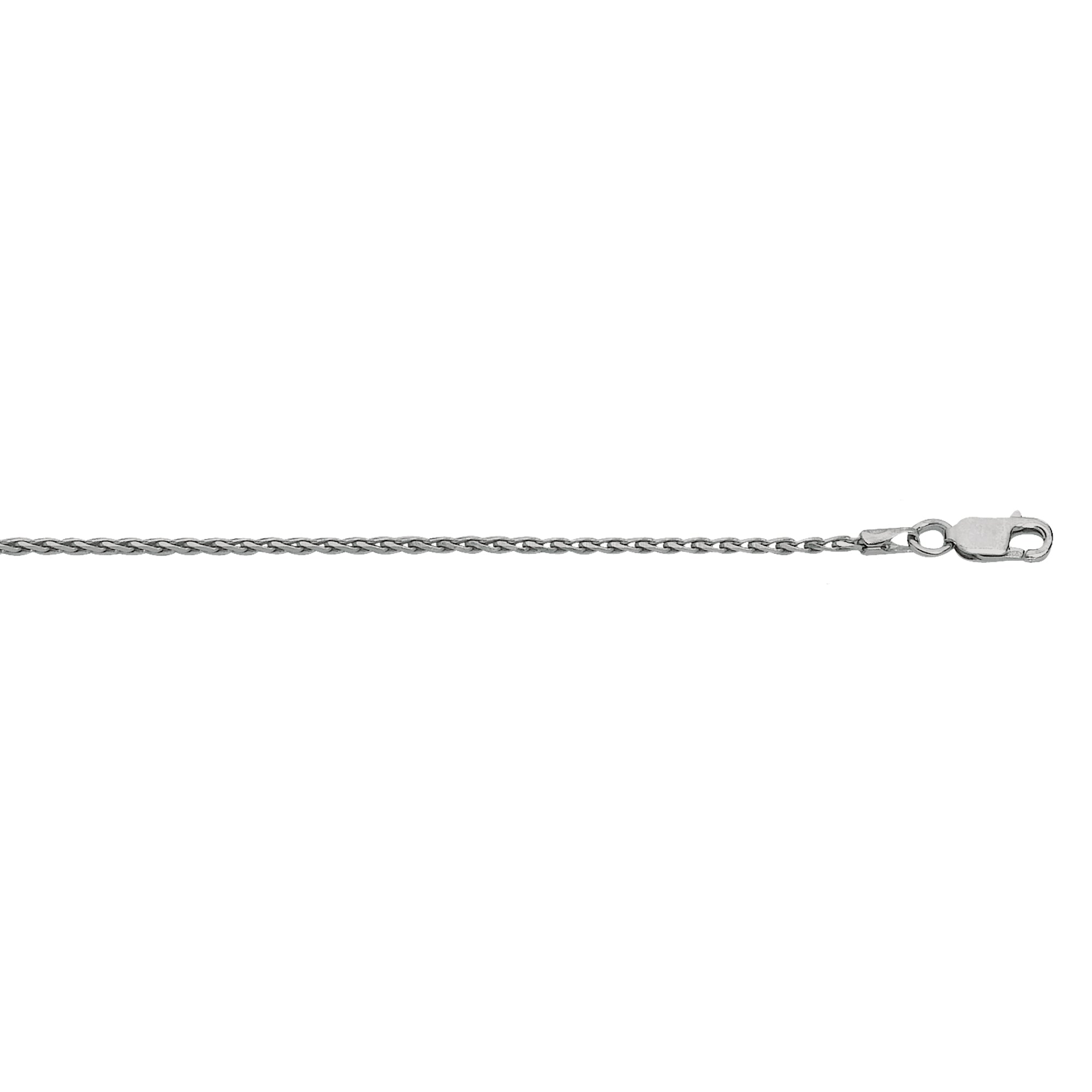 Sterling Silver 1.3mm Diamond Cut Wheat 24" Chain with Lobster Clasp