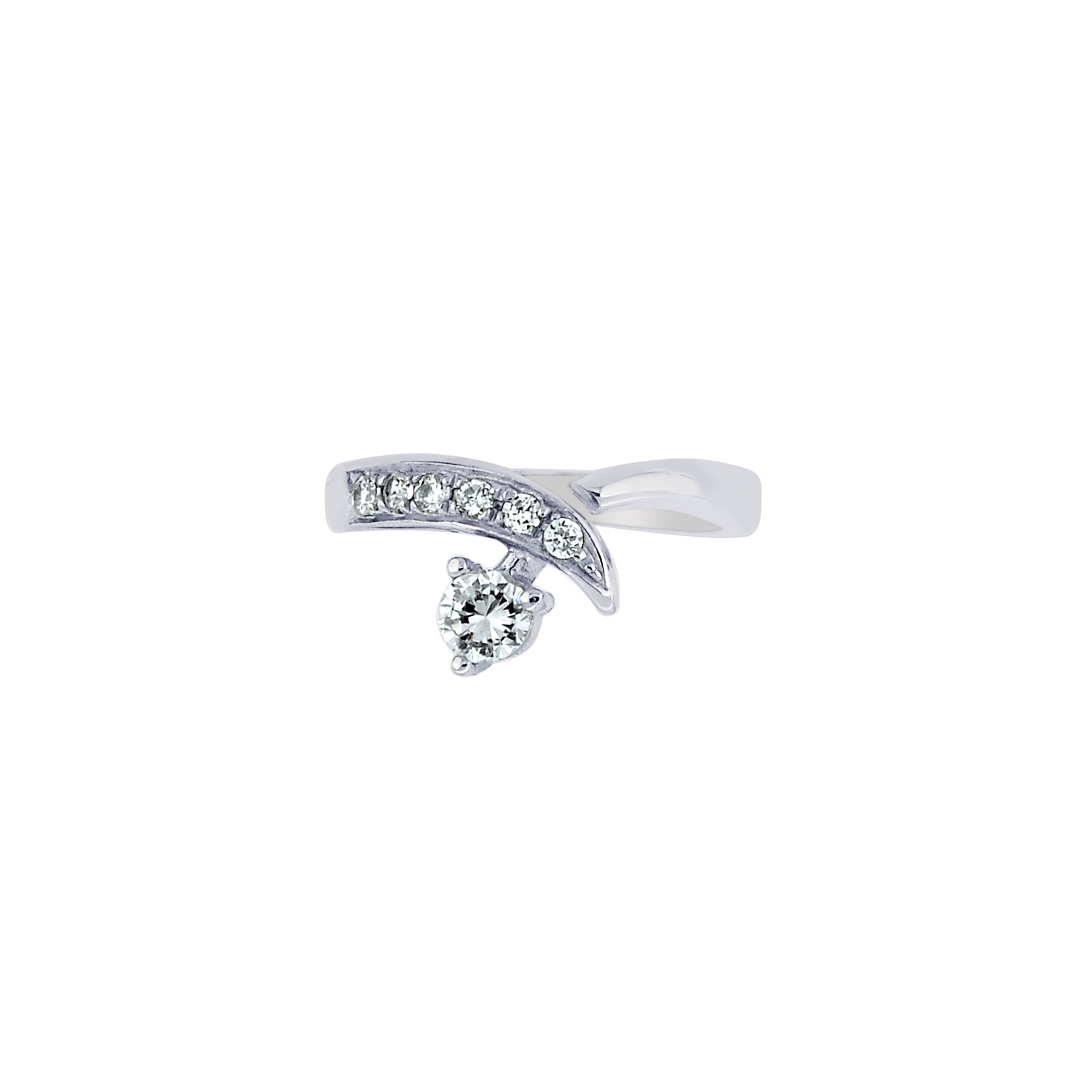 Sterling Silver Cz Toe Ring