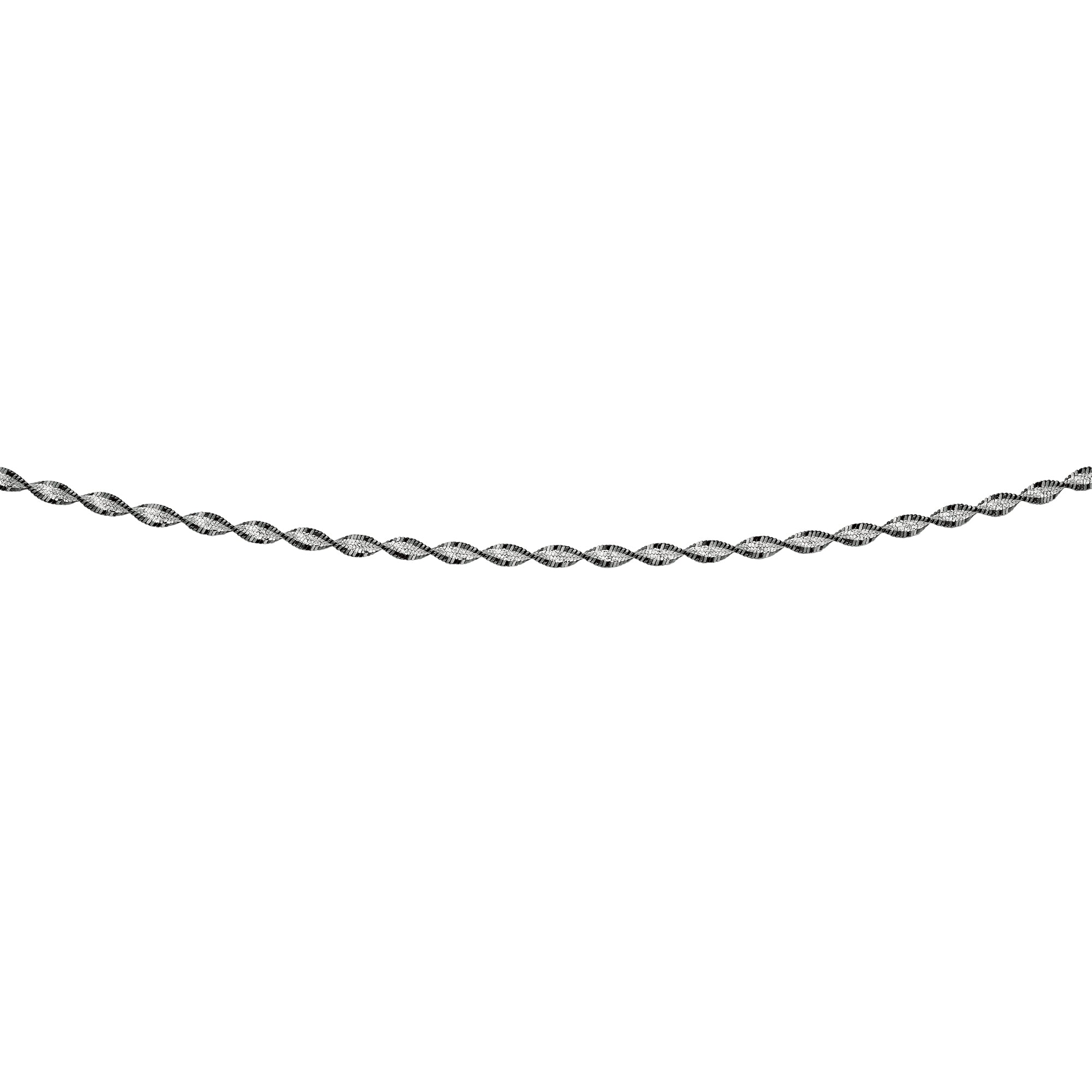 Sterling Silver 10" Twisted Black & White Anklet
