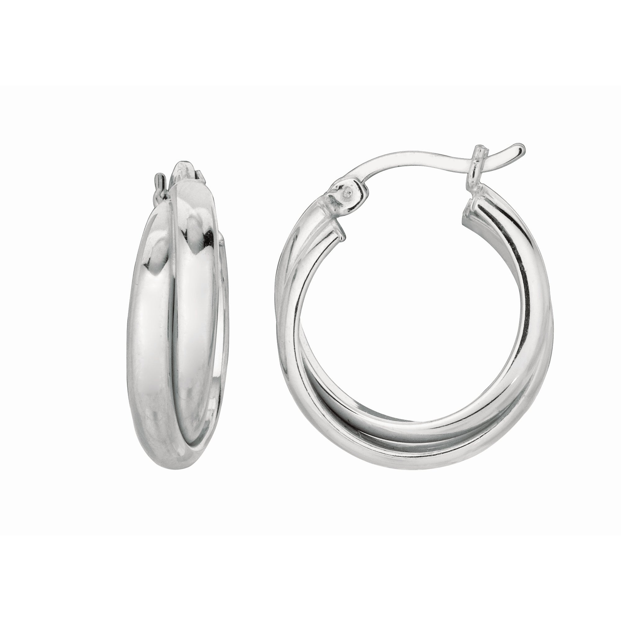 Sterling Silver Small Double Twist Hoop Earring