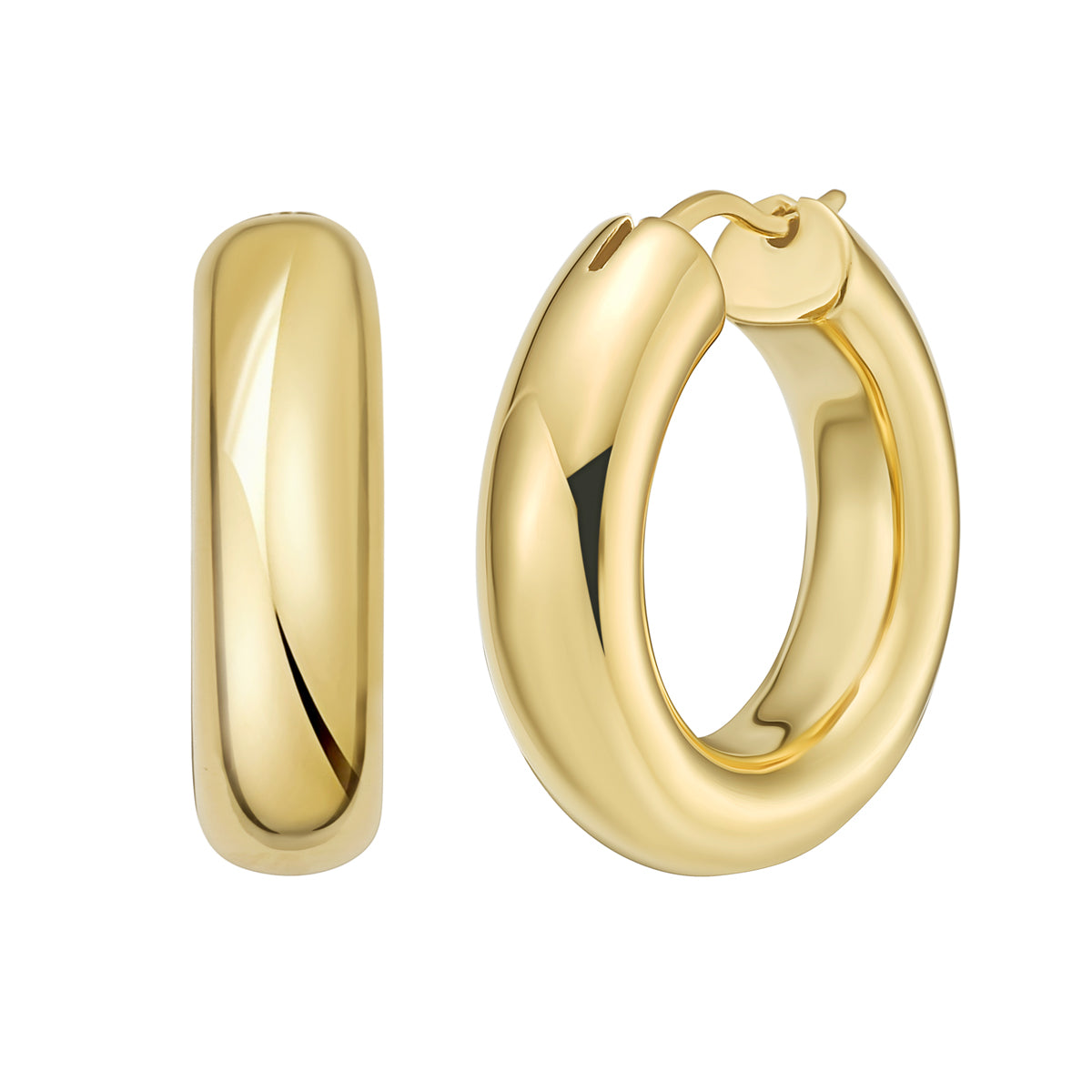 Gold Over Silver Round Hinged Hoops
