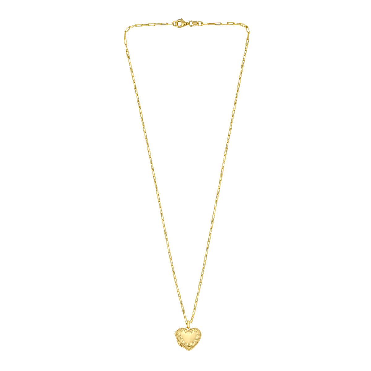 Gold Over Silver Heart Locket Necklace