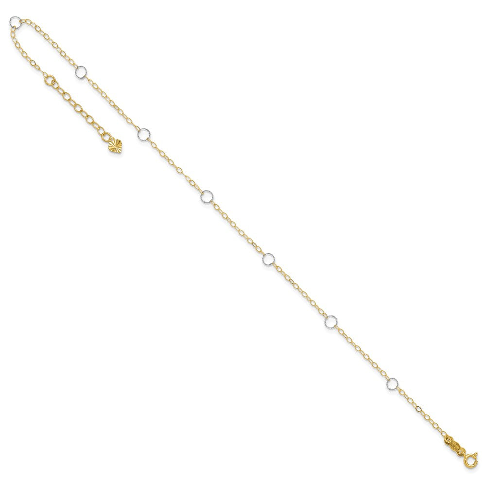 14k Two-Tone Circle 9in Plus 1in ext Anklet