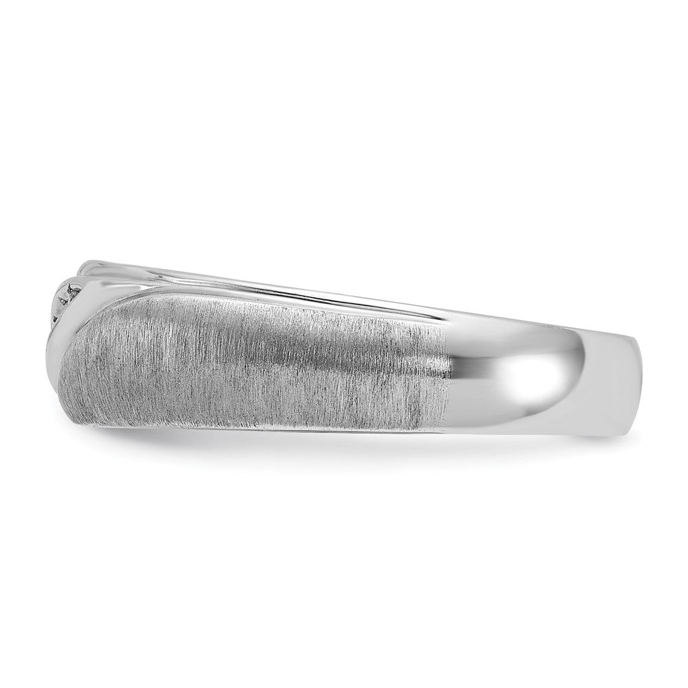 14k White Gold IBGoodman Men's Polished and Satin Ring Mounting