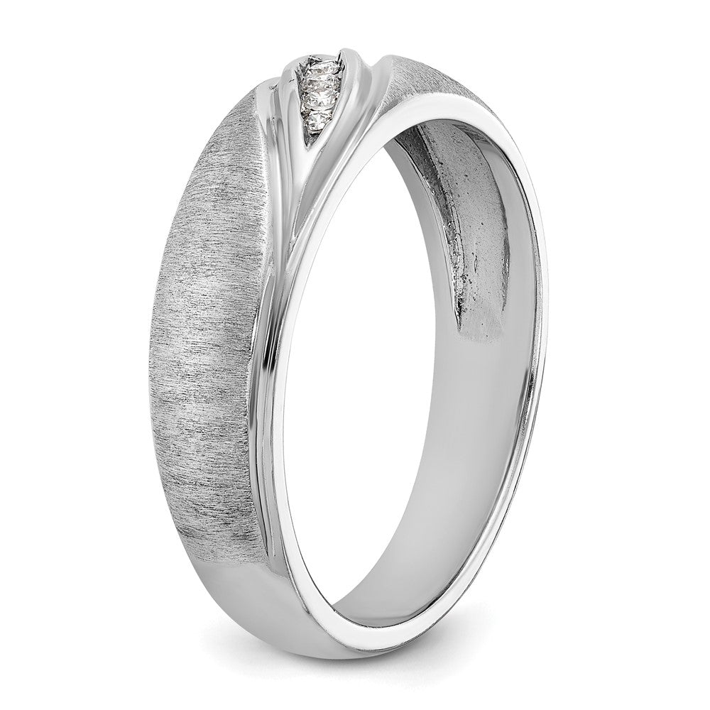 14k White Gold IBGoodman Men's Polished and Satin Ring Mounting