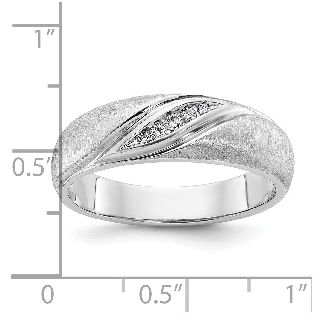 14k White Gold IBGoodman Men's Polished and Satin Ring Mounting