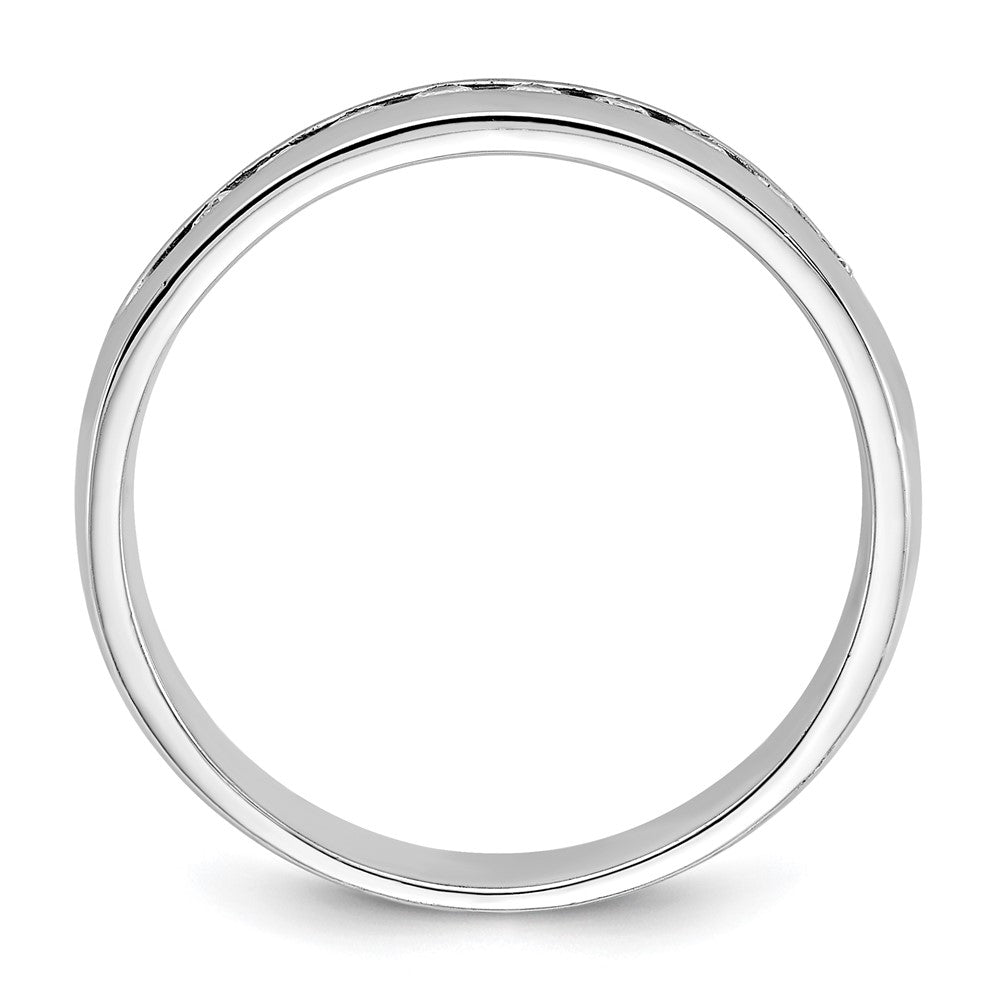 14k White Gold IBGoodman Men's Polished 9-Stone Ring Mounting