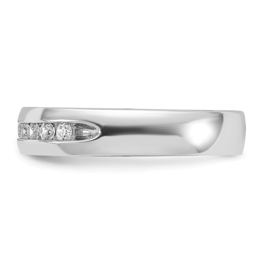 14k White Gold IBGoodman Men's Polished 9-Stone Ring Mounting