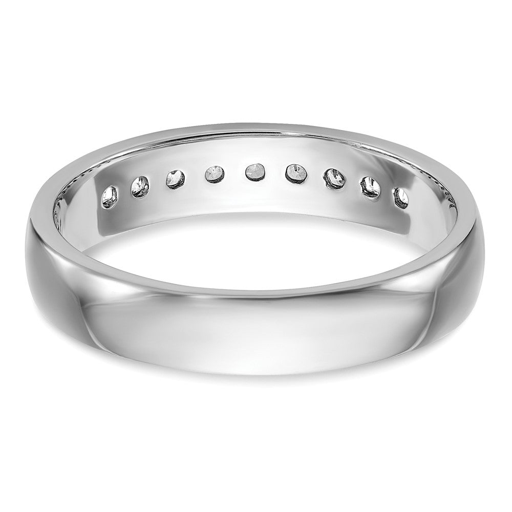 IBGoodman 14k White Gold Men's Polished 9-Stone 1/4 Carat Lab Grown Diamond Ring