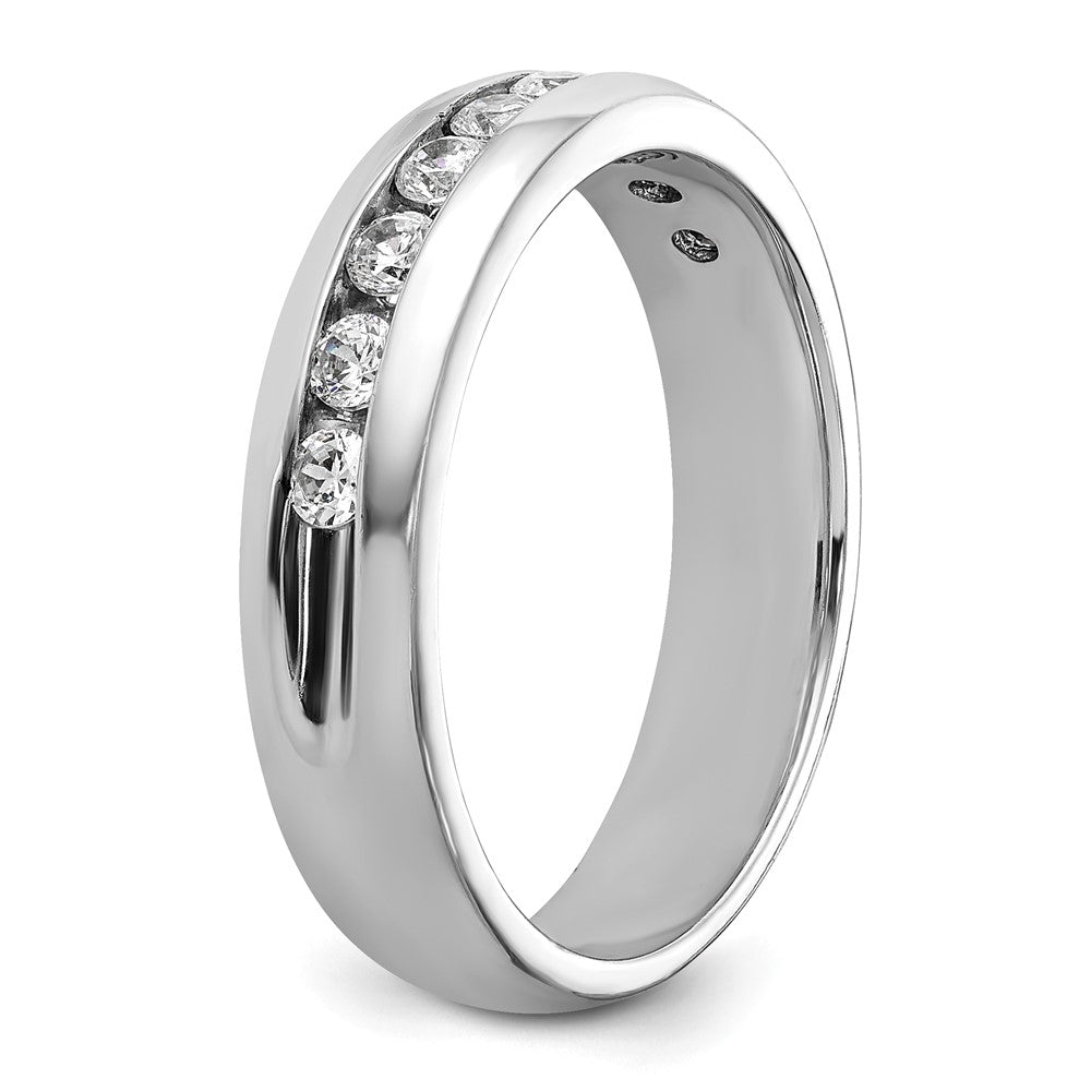 14k White Gold IBGoodman Men's Polished 9-Stone Ring Mounting