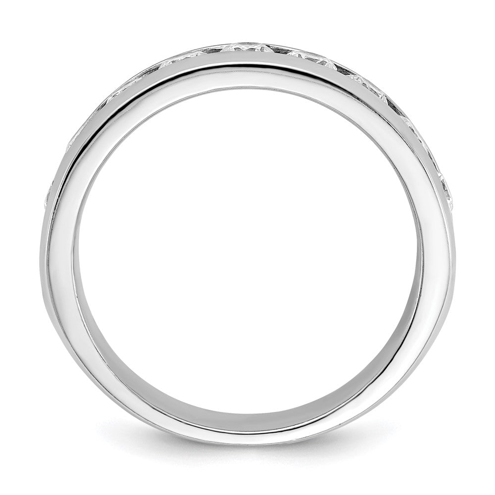14k White Gold IBGoodman Men's Polished 9-Stone Ring Mounting