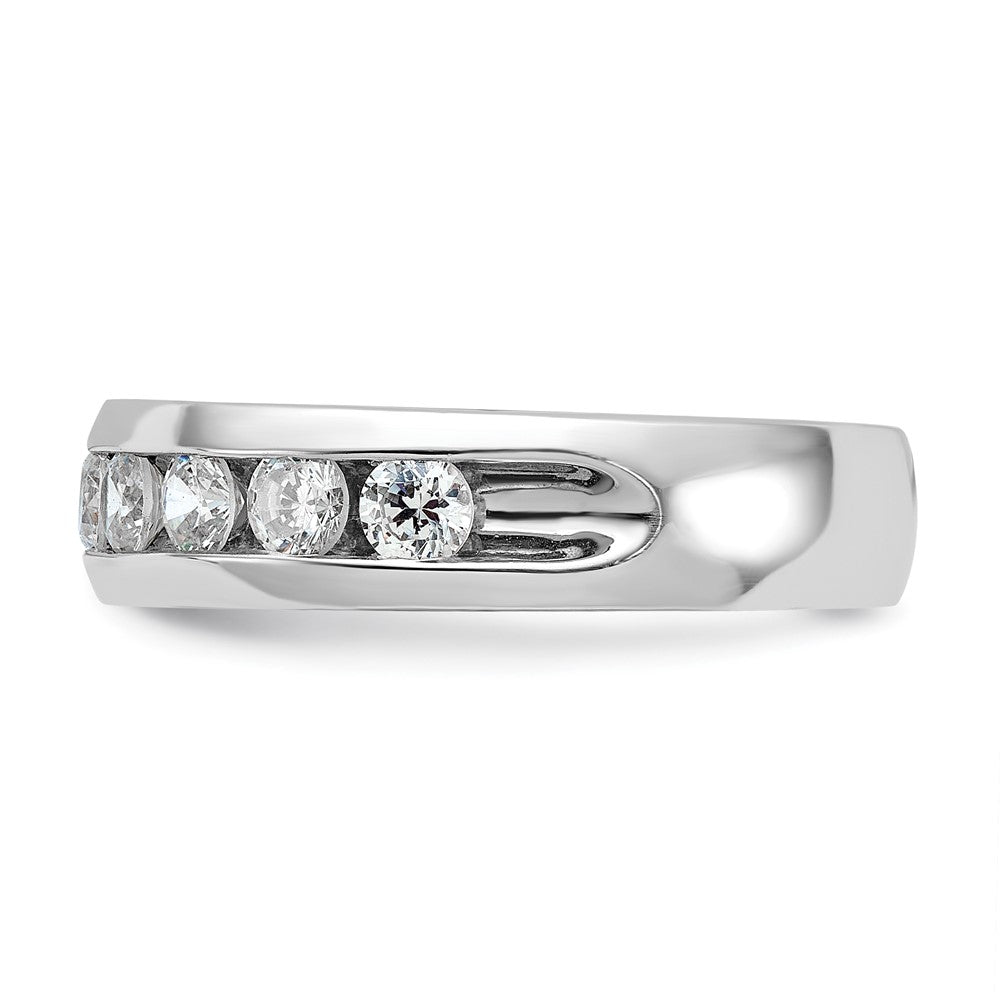 IBGoodman 14k White Gold Men's Polished 9-Stone 1 Carat Lab Grown Diamond Ring