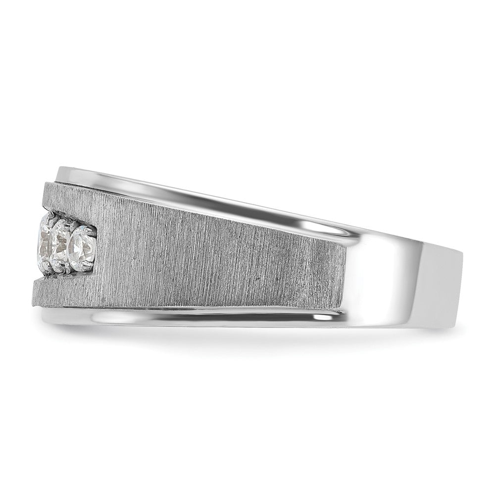 IBGoodman 14k White Gold Men's Polished and Brushed 5-Stone Ring Mounting